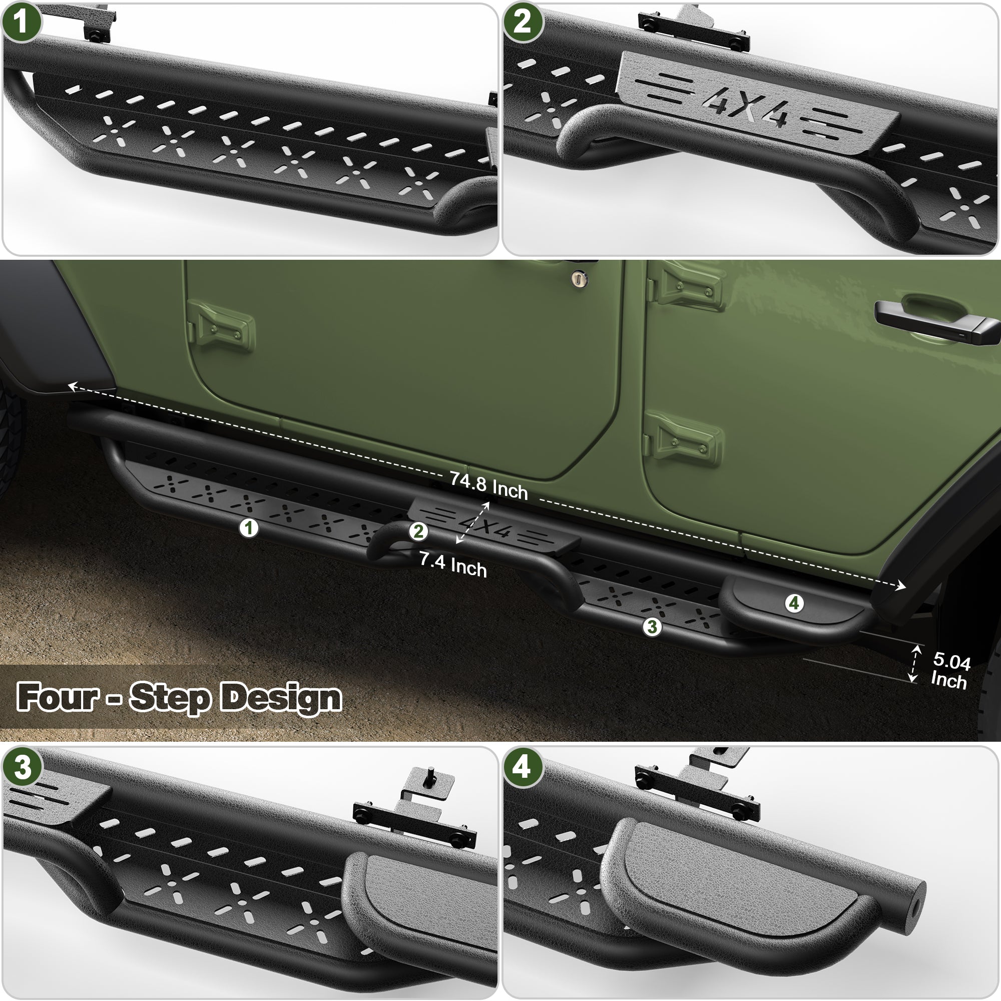 Jeep JL Running Boards Fits 2019-2025 Jeep Wrangler JL Unlimited