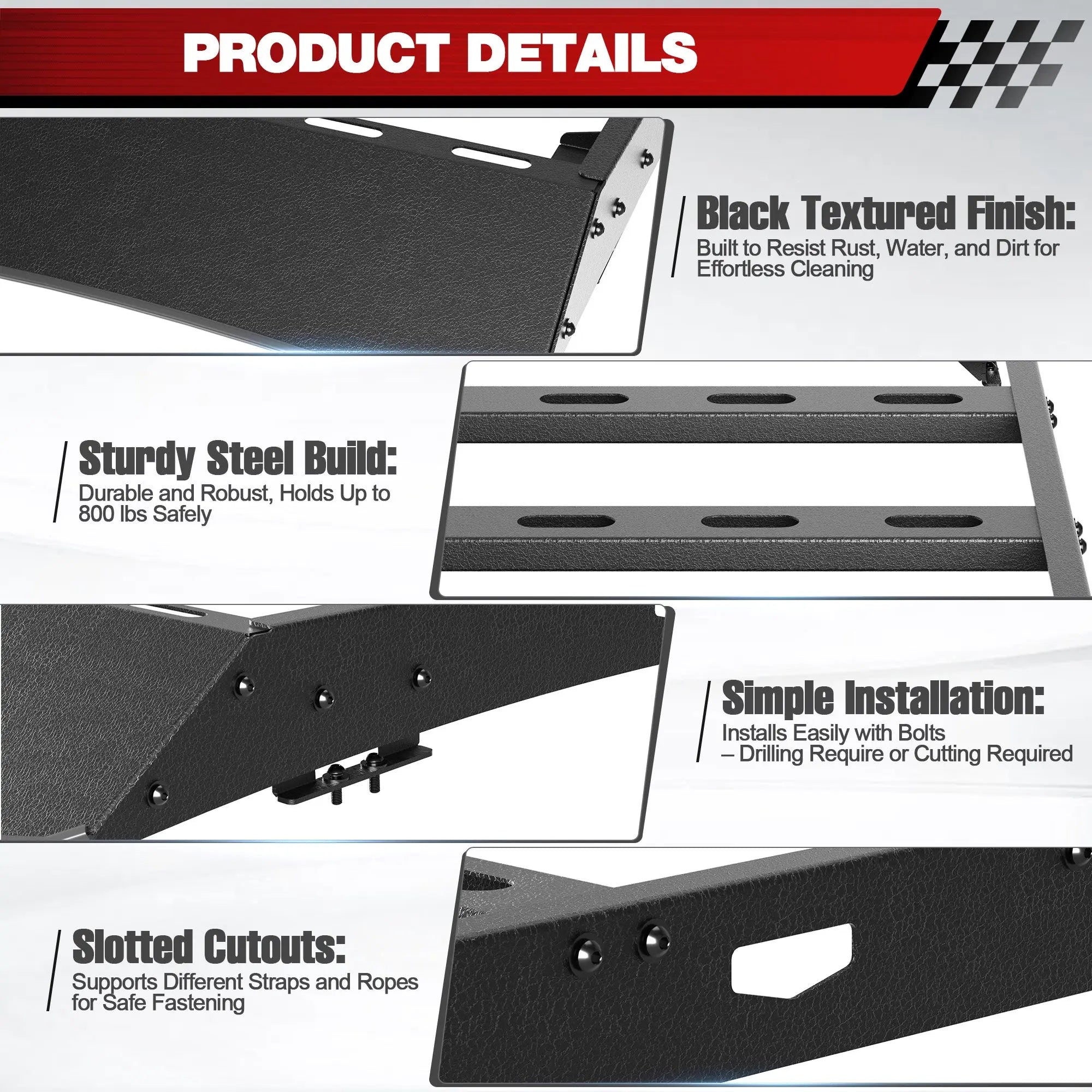 Longsun Colorado Roof Rack Compatible with 2015-C2025 Chevy Colorado Crew Cab 4 Door Only