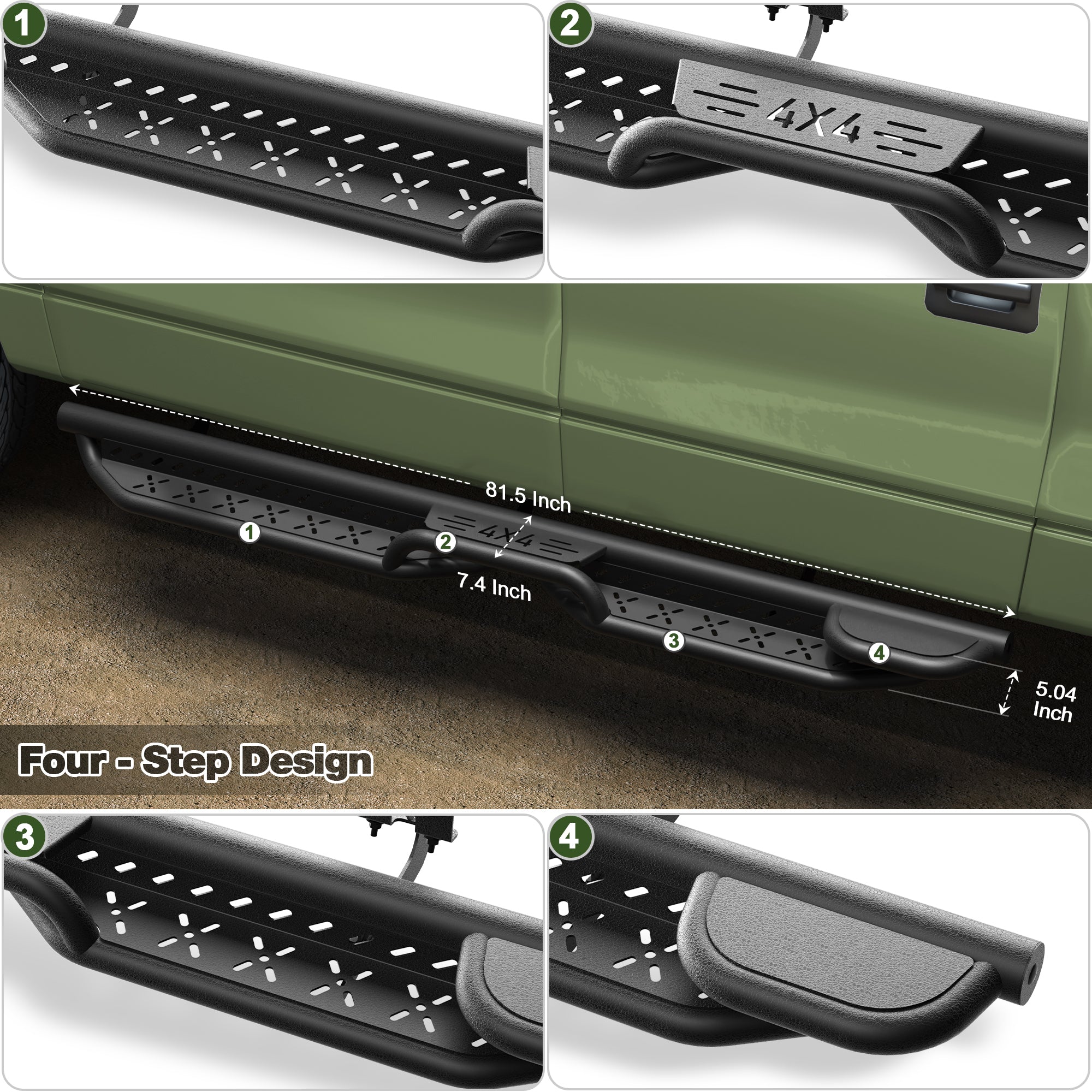F150 Running Boards Side Steps Compatible with 2004 2005 2006 2007 2008 Ford F150 SuperCrew