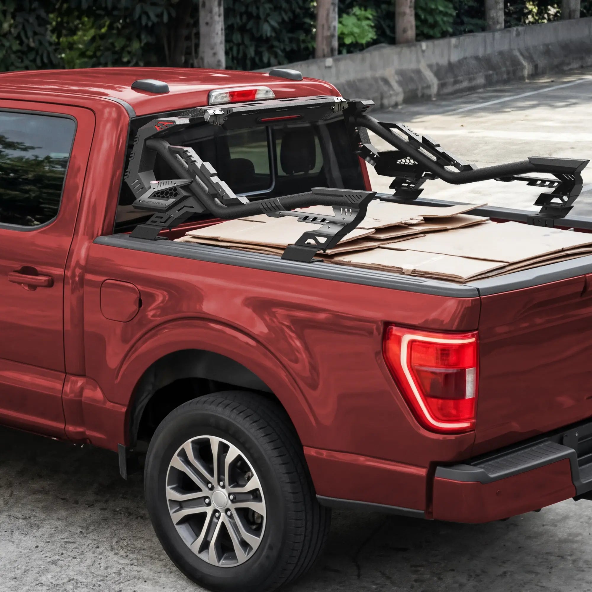 Truck Roll Bar for Full-Size Trucks, Adjustable High Clearance Carbon Steel Truck Bed Rack & Chase Rack Compatible with Ford F-150, F-250, F-350, Chevy Silverado, GMC Sierra, Ram 1500/2500/3500, Toyota Tundra & Nissan Titan