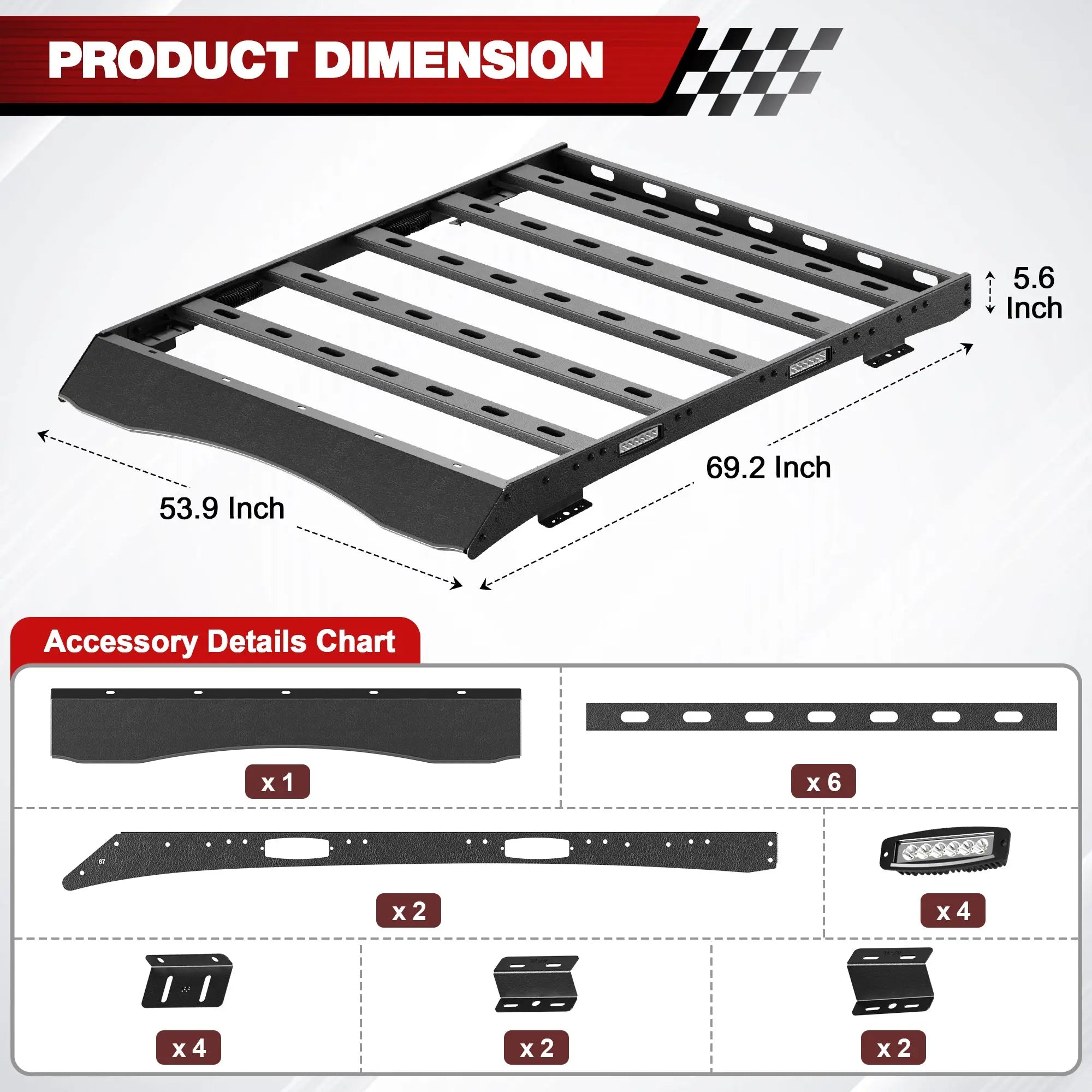 F250 Roof Rack for 2023-2024-2025 Ford F250 F350 F450 Super Duty Crew Cab