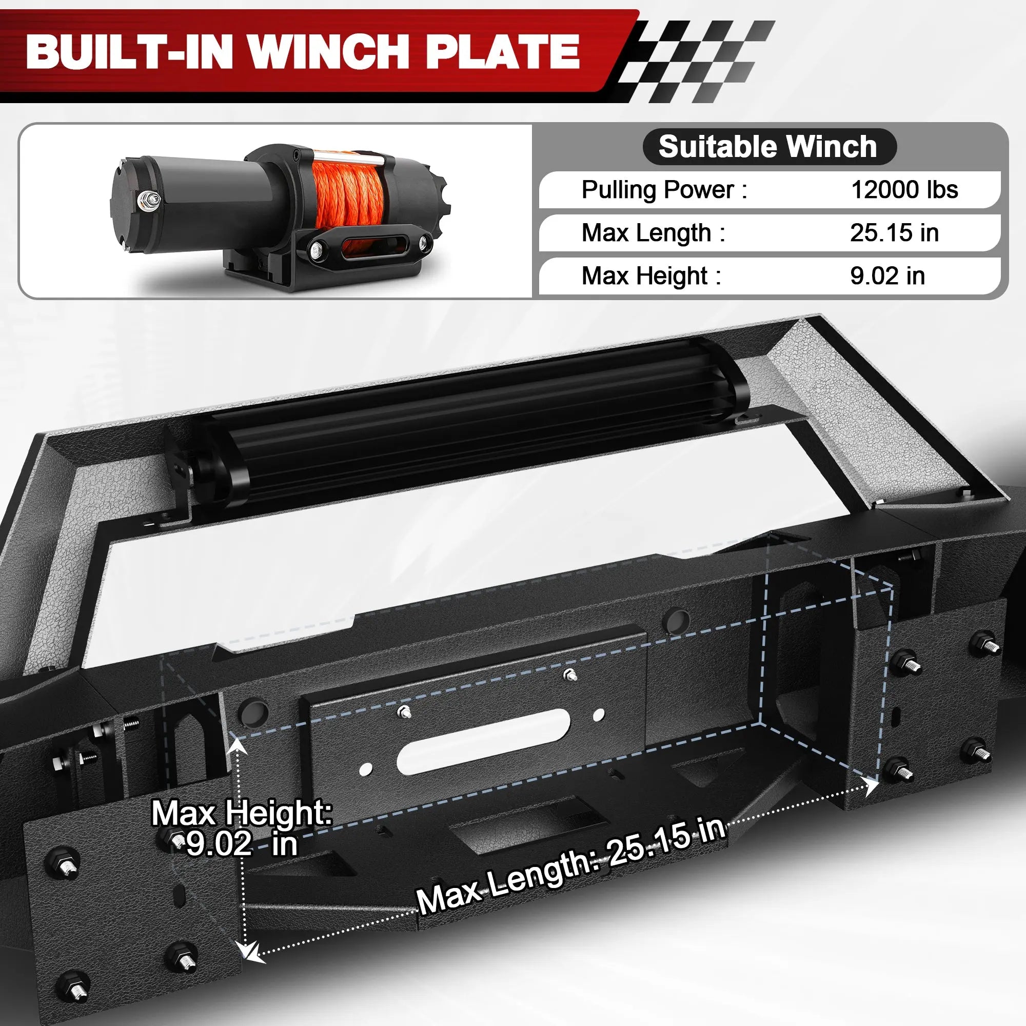 Longsun Ram 1500 Rebel Front Bumper for 2015-2018 Ram 1500 Rebel Only