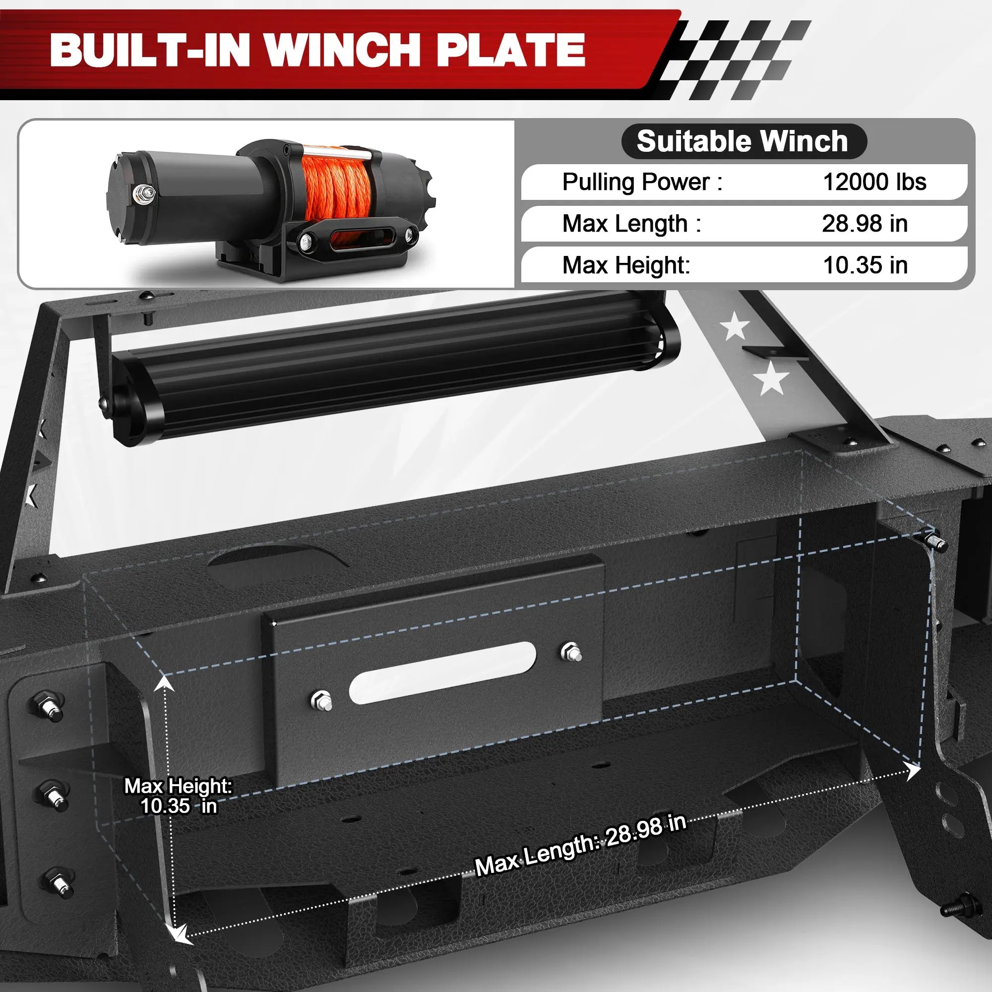 Longsun Silverado 2500/3500 Front Bumper Compatible with 2011 2012 2013 2014 Chevy Silverado 2500/3500