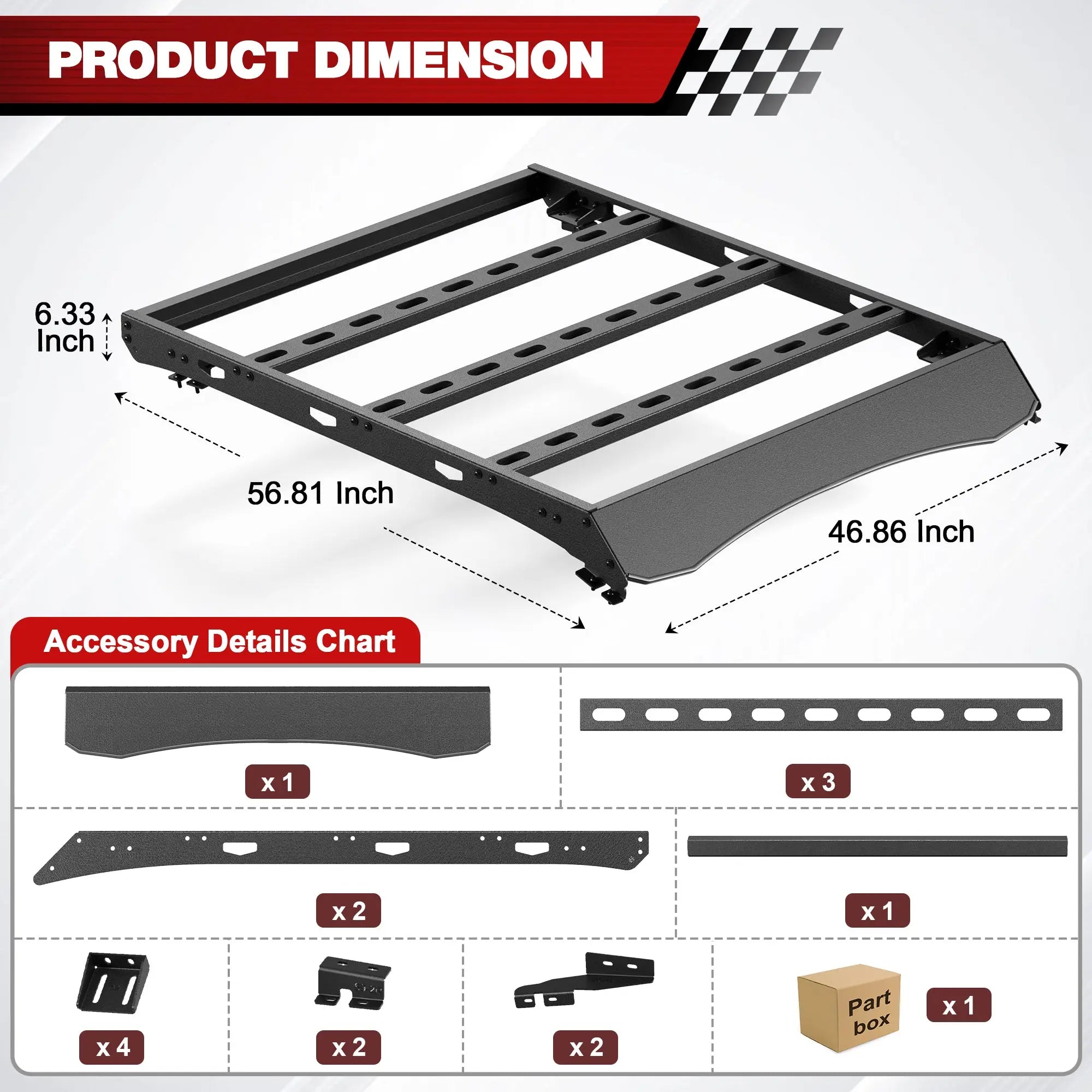 Ranger Roof Rack Compatible with 2019 2020 2021 2022 2023 2024 2025 Ford Ranger