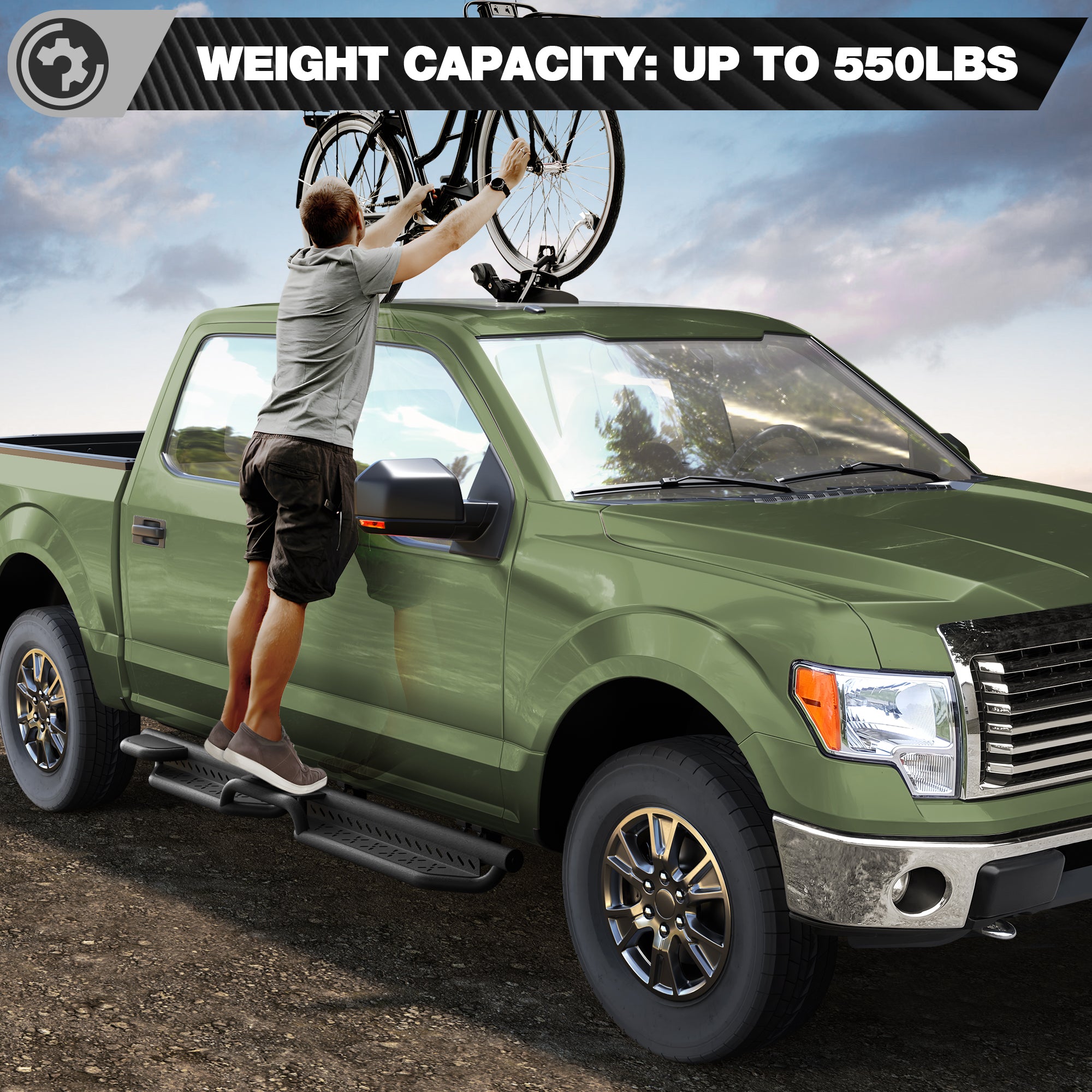 F150 Running Boards Side Steps Compatible with 2009 2010 2011 2012 2013 2014 Ford F150 SuperCrew