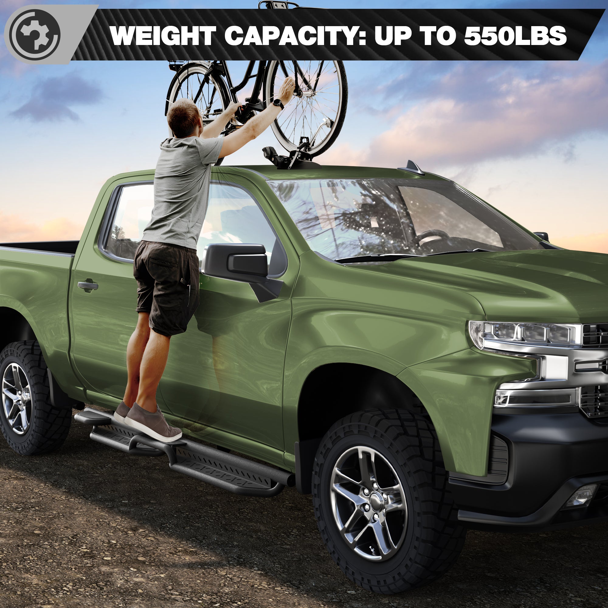 Side Steps for 2019-2025 Chevy Silverado & GMC Sierra 1500, 2020-2025 Silverado/Sierra 2500 3500