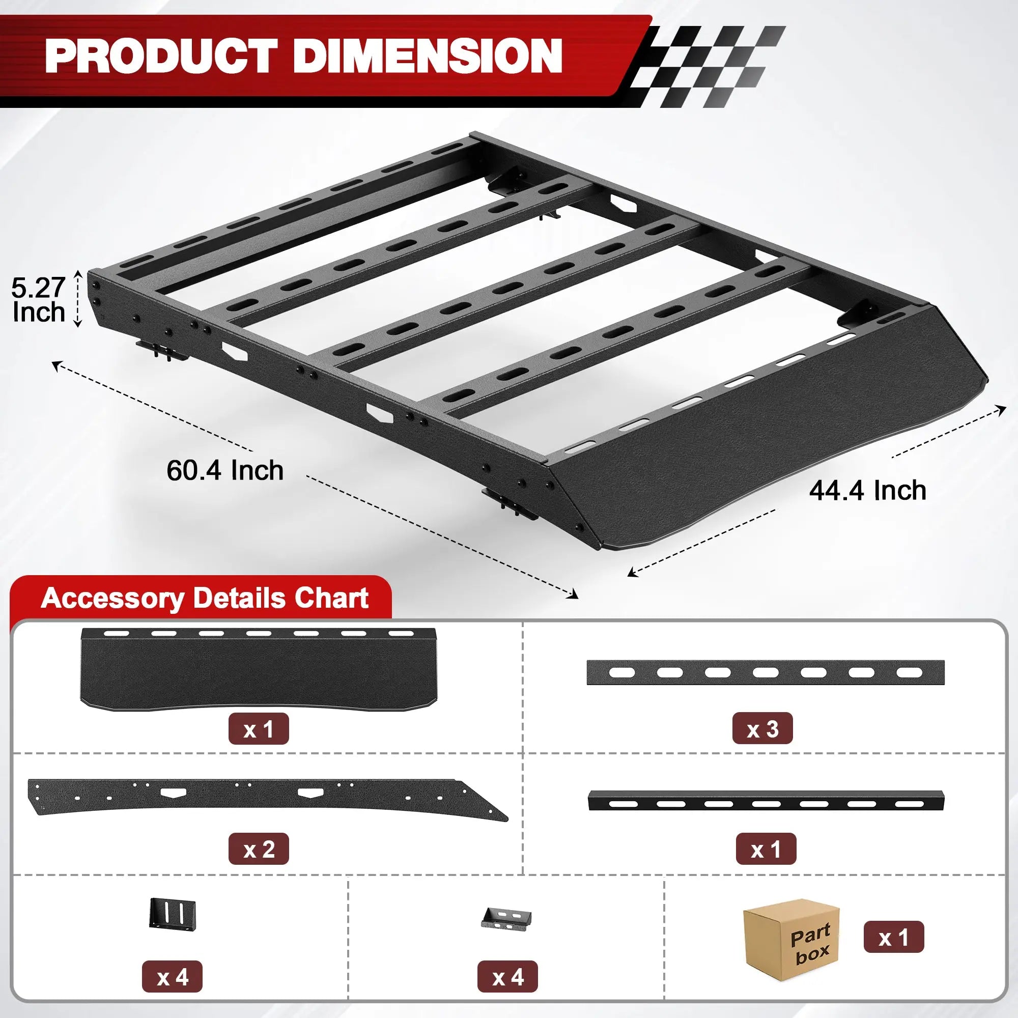 Longsun Colorado Roof Rack Compatible with 2015-C2025 Chevy Colorado Crew Cab 4 Door Only