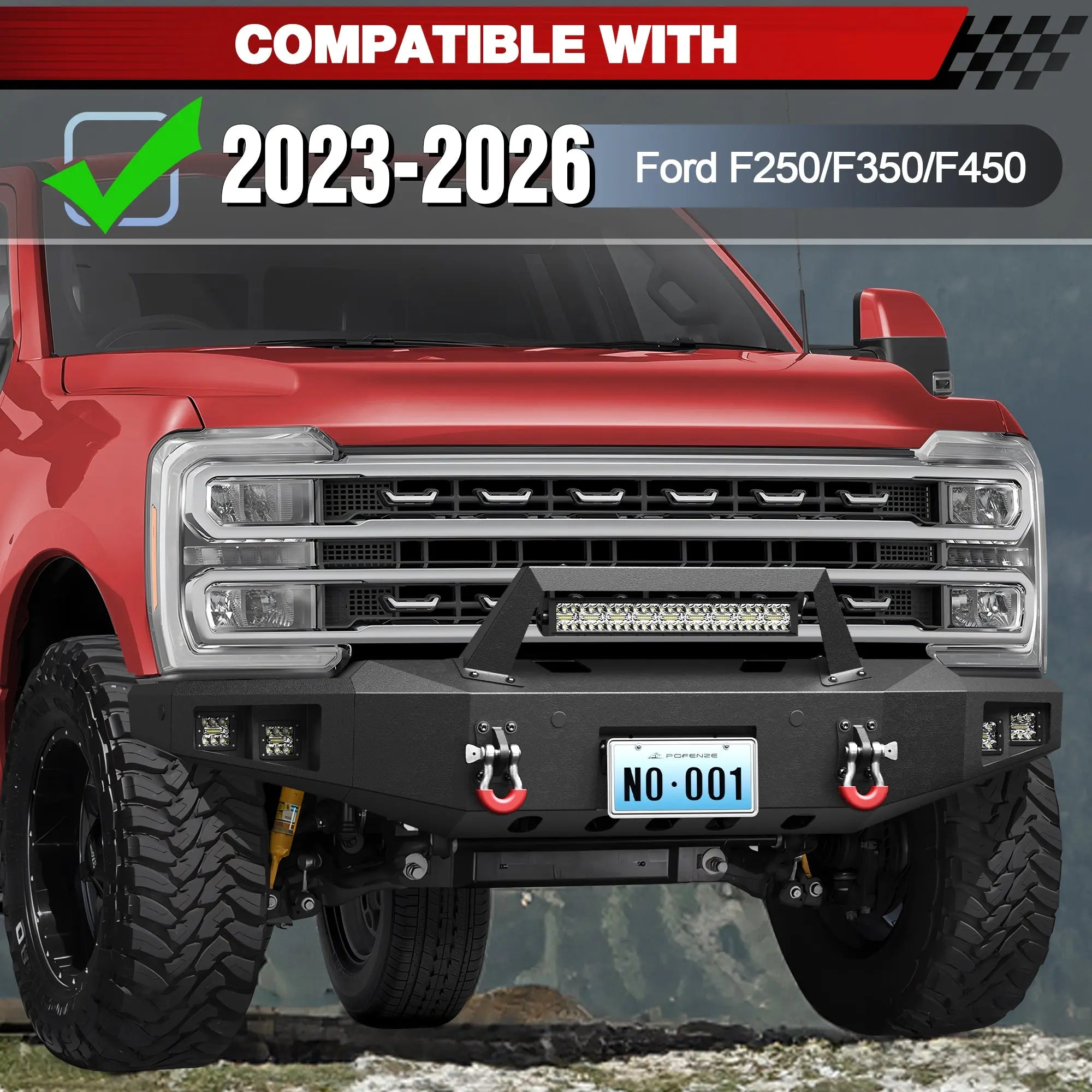 Longsun F250 Bumper Set for 2023 2024 2025 2026 Ford F250/F350/F450 Pickup