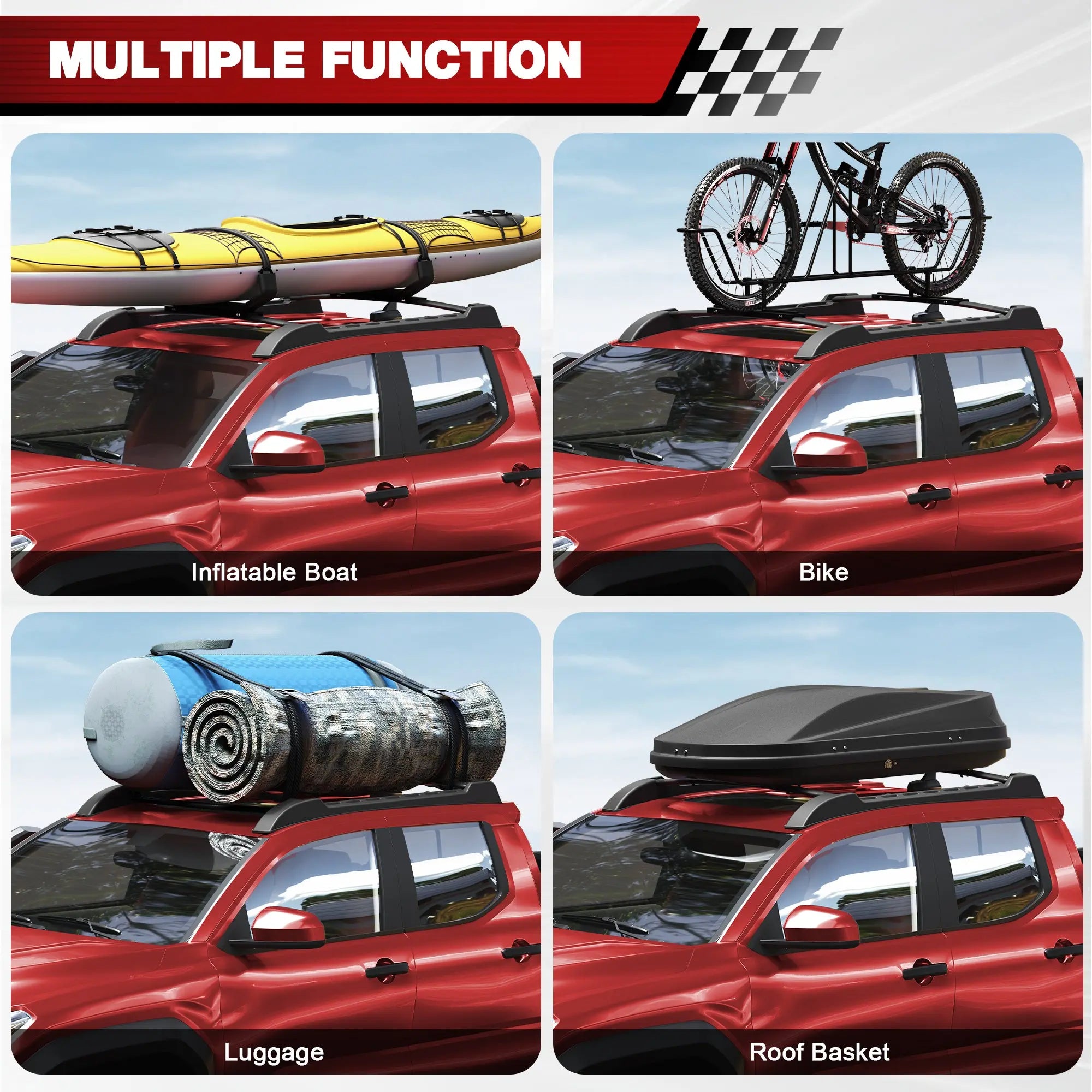 Tacoma Cargo Carriers Roof Rack Fit for 2024-2025 Toyota Tacoma Double Cab Aluminum