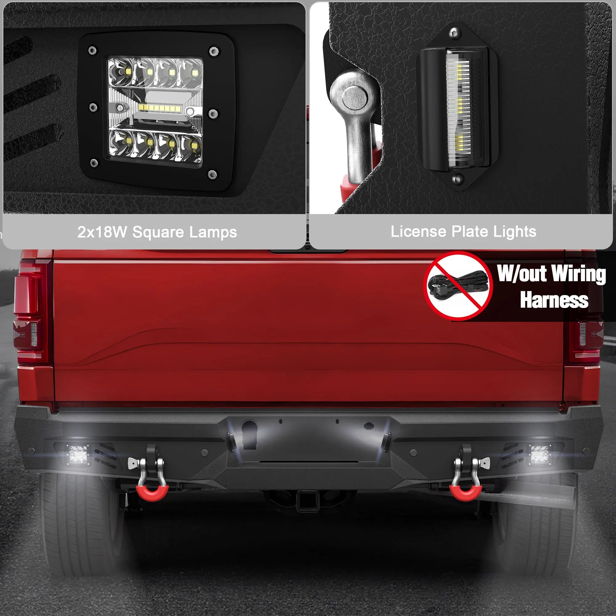 Longsun F150 Rear Bumper for 2015-2025 Ford F150 Pickup (Excluding Raptor & Ecoboost)