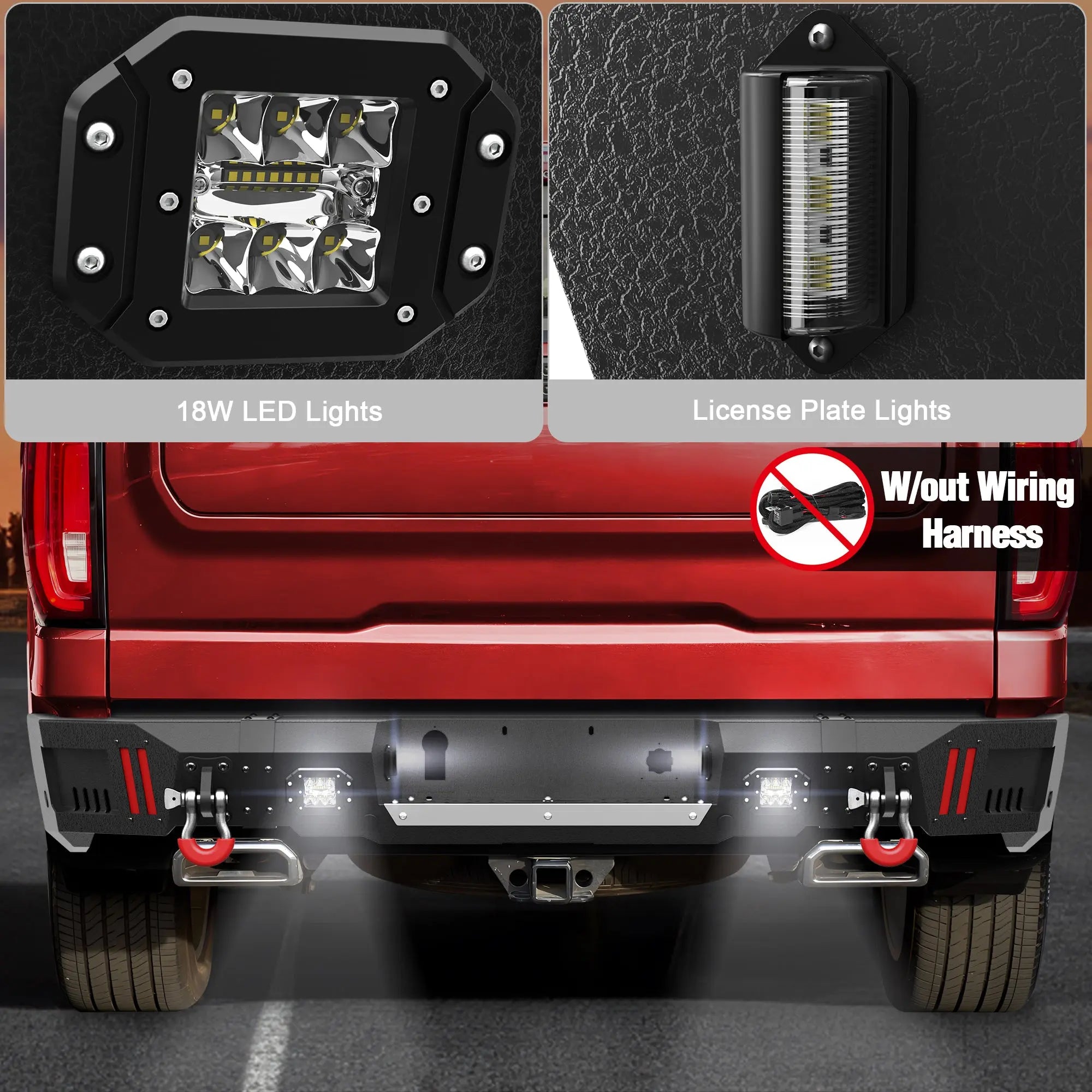 Longsun Silverado/Sierra 1500 Rear Bumper for 2019-2025 Chevy Silverado 1500/GMC Sierra 1500