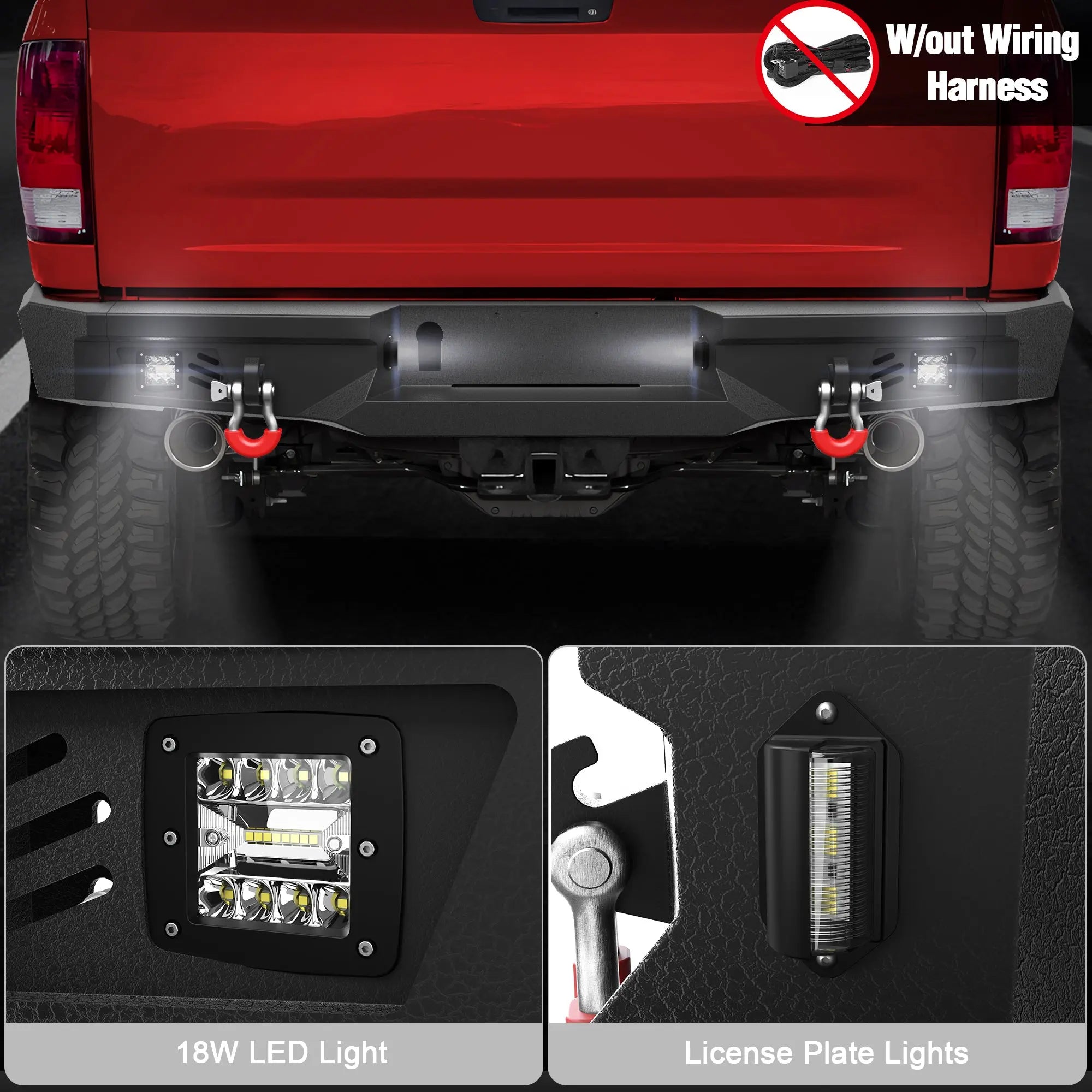 Longsun Ram 1500 Rear Bumper for 2009-2018 Ram 1500 Pickup and 2019-2025 Ram 1500 Classic Only