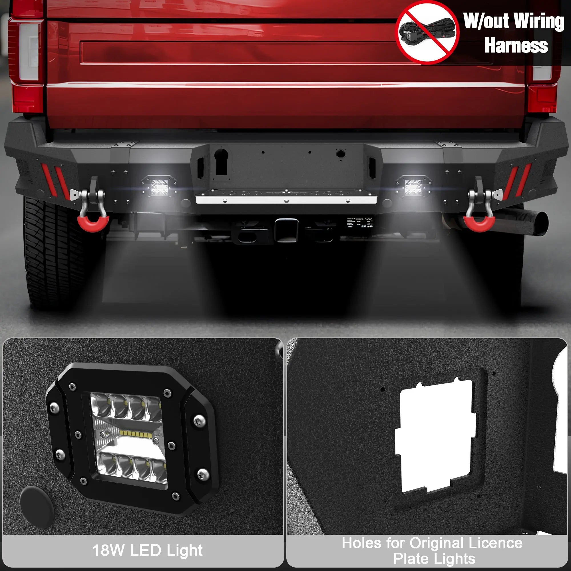 Longsun F250 Rear Bumper Full Width for 2017-2026 Ford F250/F350/F450