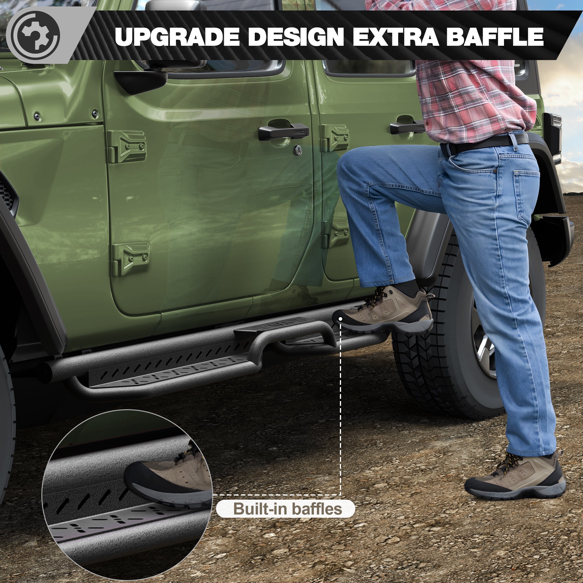 Jeep JL Running Boards Fits 2019-2025 Jeep Wrangler JL Unlimited