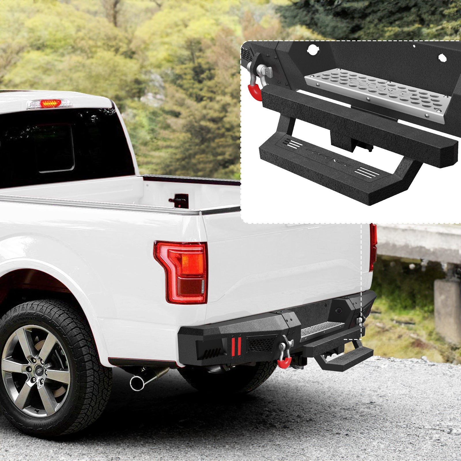 Hitch Step for 2” Receiver, Heavy Duty Steel Trailer Hitch Step with Locking Pin & Anti-Theft, Non-Slip Bumper Guard for Truck, SUV, RV – 350 lbs Capacity