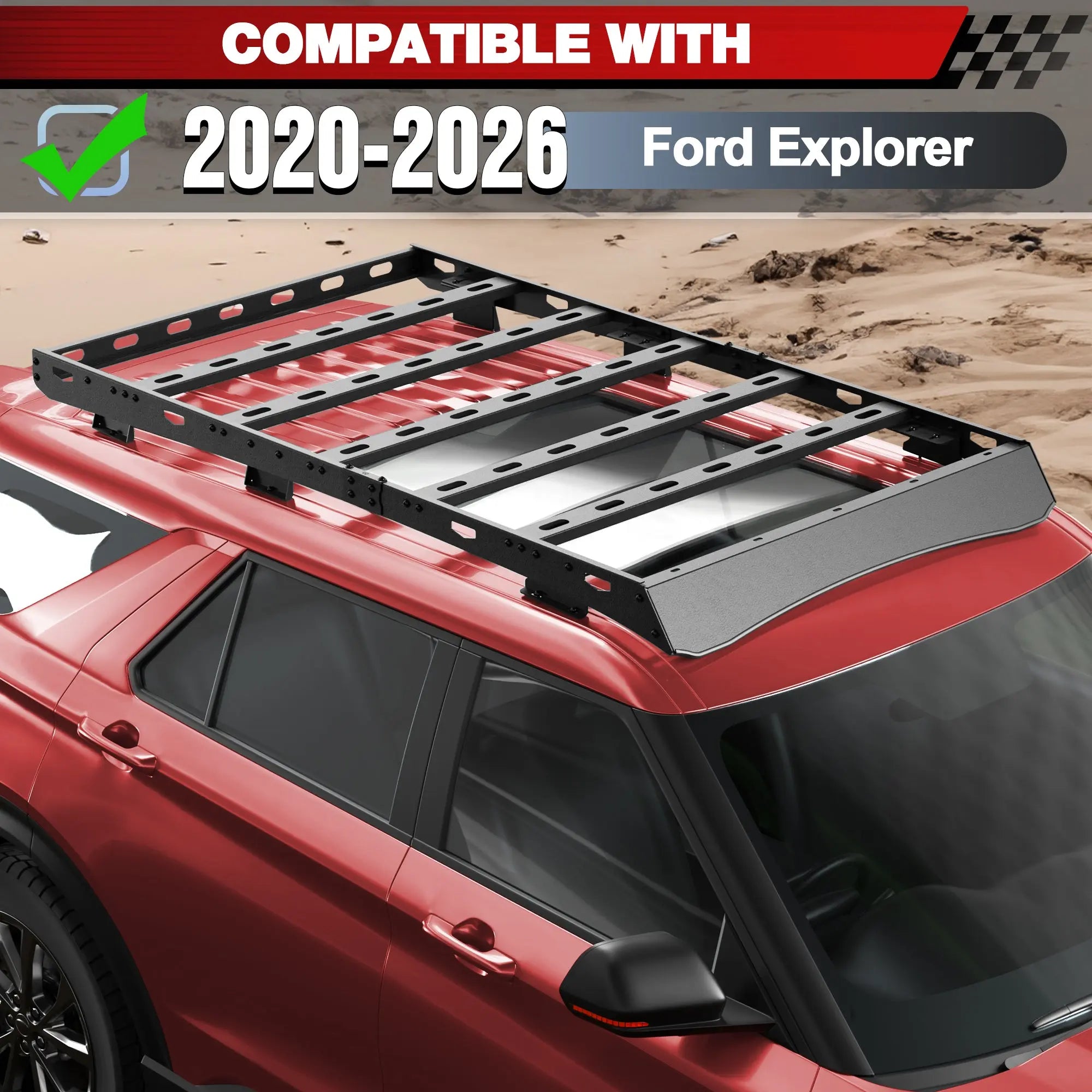 Explorer Roof Rack Rooftop Cargo Carrier Compatible for Ford Explorer 2020 2021 2022 2023 2024