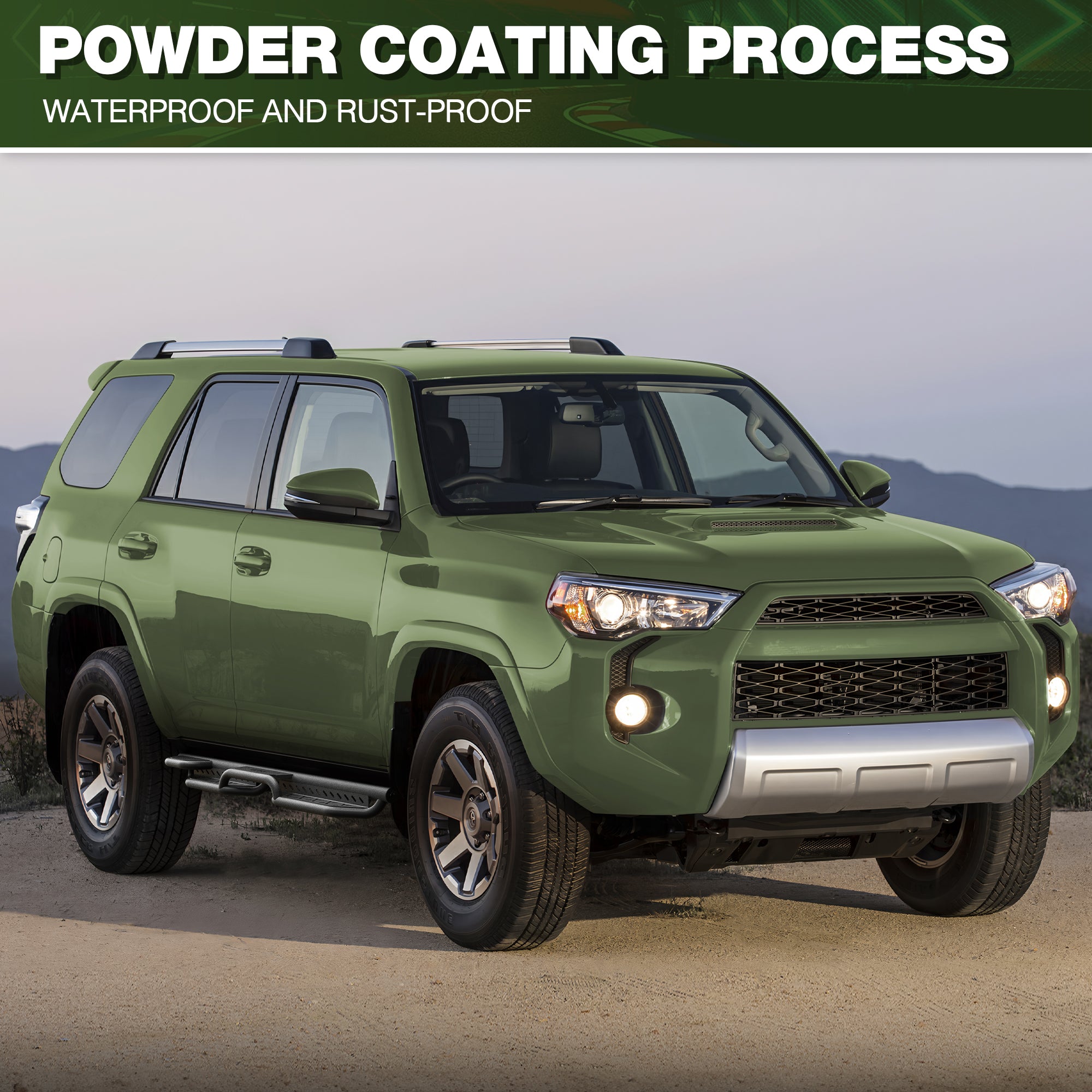 Running Boards Side Steps Compatible with 2014-2024 Toyota 4Runner SR5, 2015-2024 TRD Pro & 2017-2024 TRD 2PCS Nerf Bars