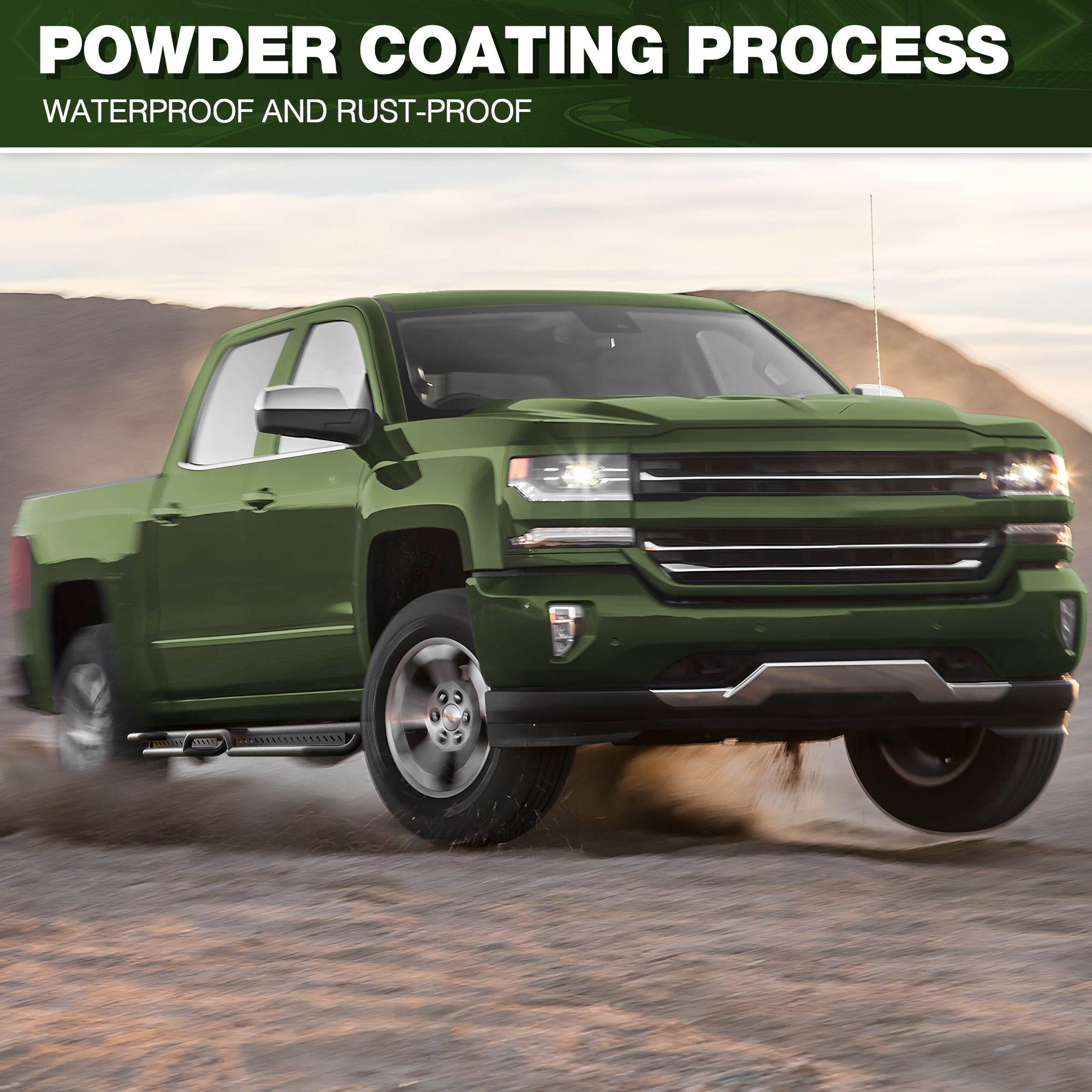 Running Boards for 07-18 Silverado & Sierra 1500, 07-19 2500HD/3500HD (4-Door), Not for Diesel