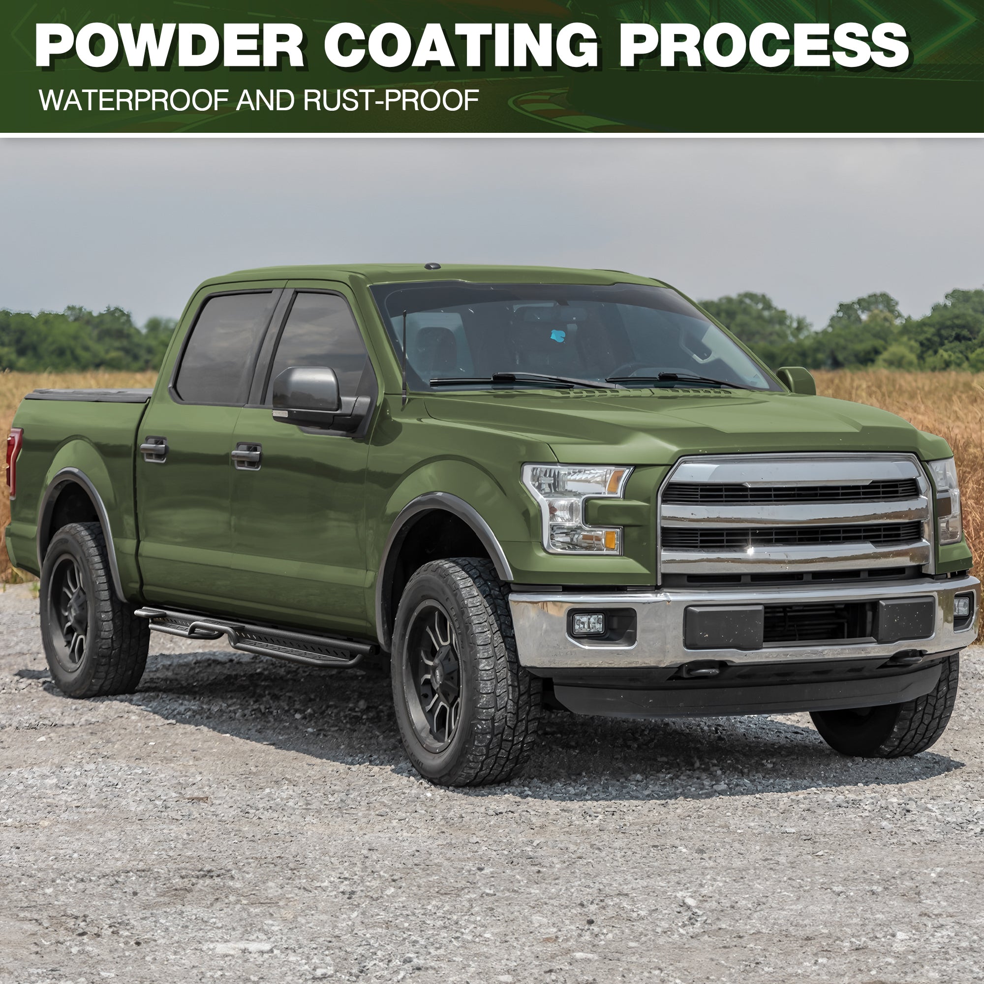 F250 Running Boards Side Steps Compatible with 2015-2025 Ford F150,2017-2025 F250/F350