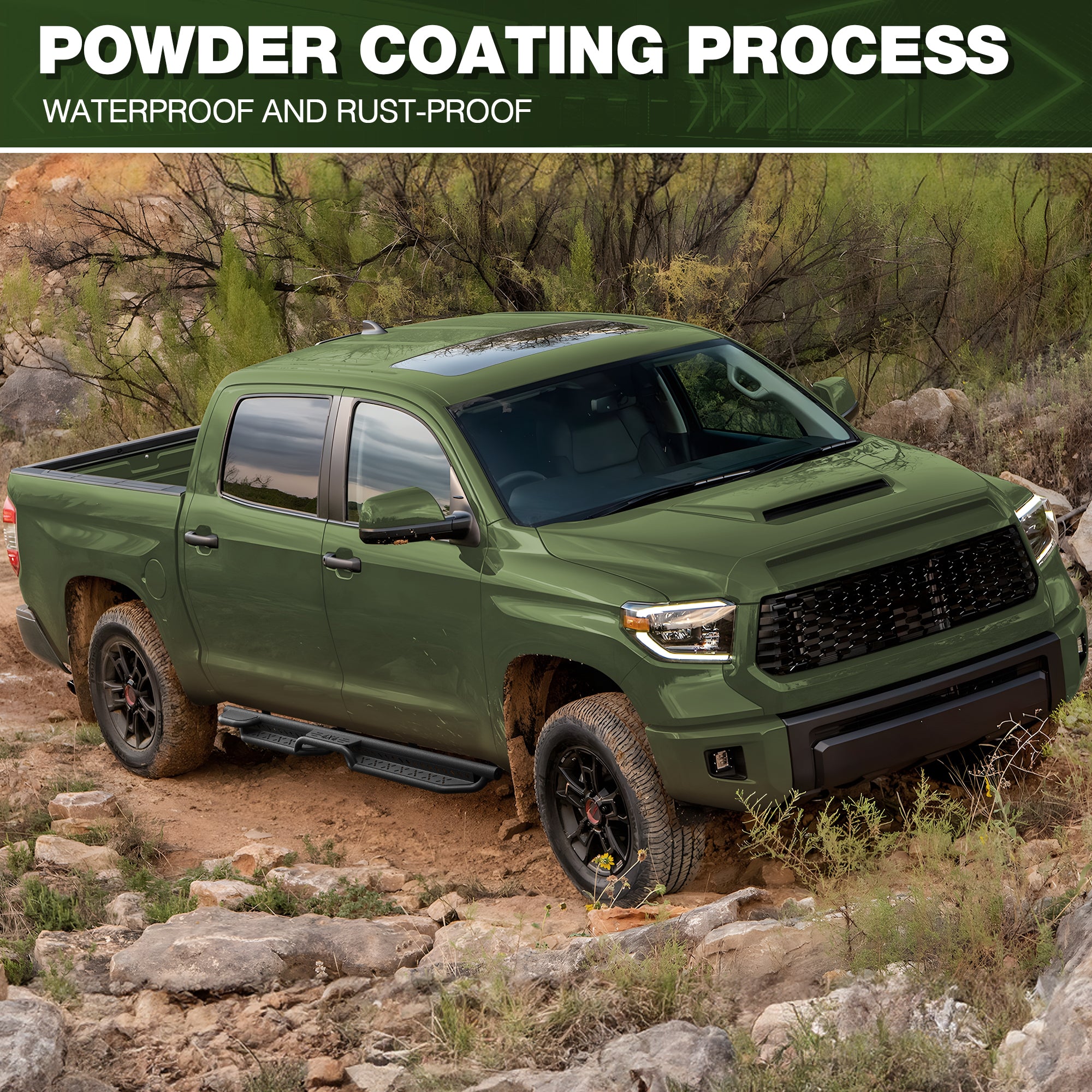 Tundra Running Boards Side Steps Fits for 2007-2021 Toyota Tundra CrewMax 4-Door