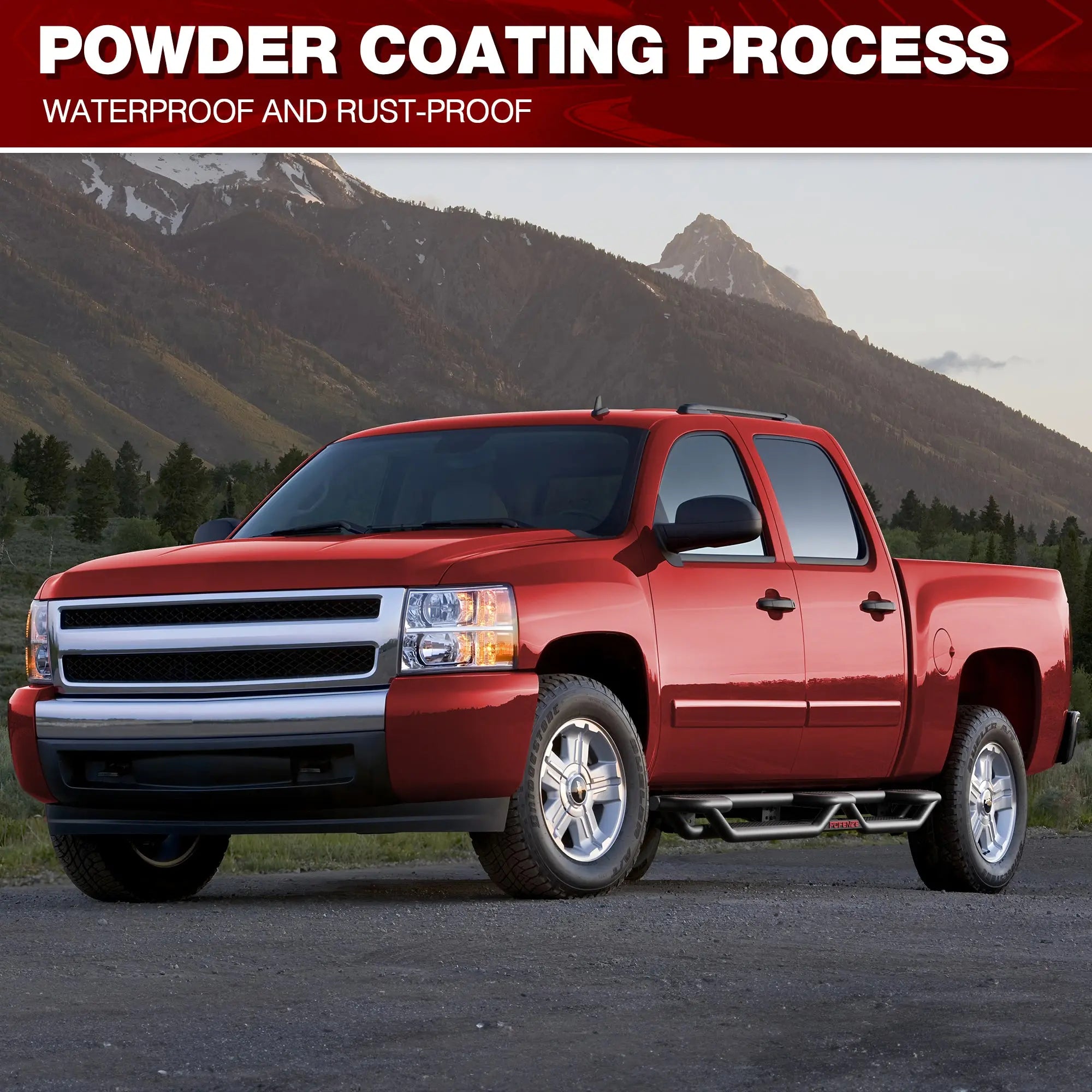 Running Boards for 2007–2018 Chevy Silverado GMC Sierra 1500 & 2007–2019 2500HD 3500HD Crew Cab