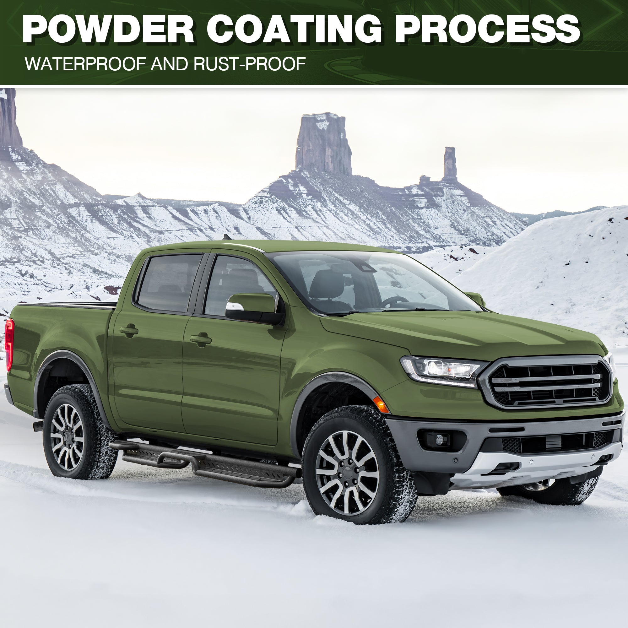 Ranger Running Boards Side Step Ford Ranger 2019 2020 2021 2022 2023 2024 SuperCrew(4 Door)
