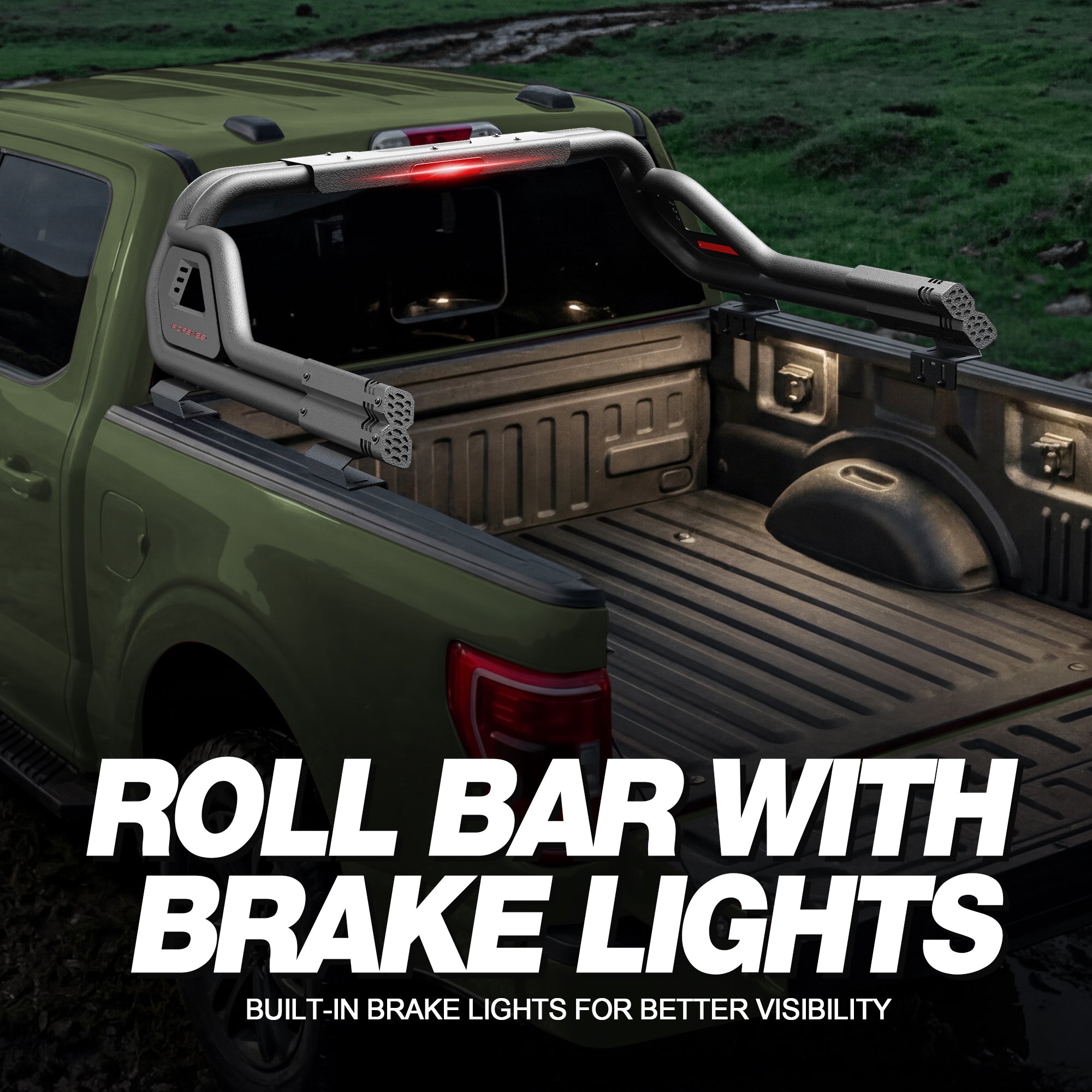 Adjustable Roll Bar for Full-Size Trucks, Heavy Duty Carbon Steel Truck Bed Rack & Chase Rack Compatible with Ford F-150, F-250, F-350, Chevy Silverado, GMC Sierra, Ram, Toyota Tundra & Nissan Titan