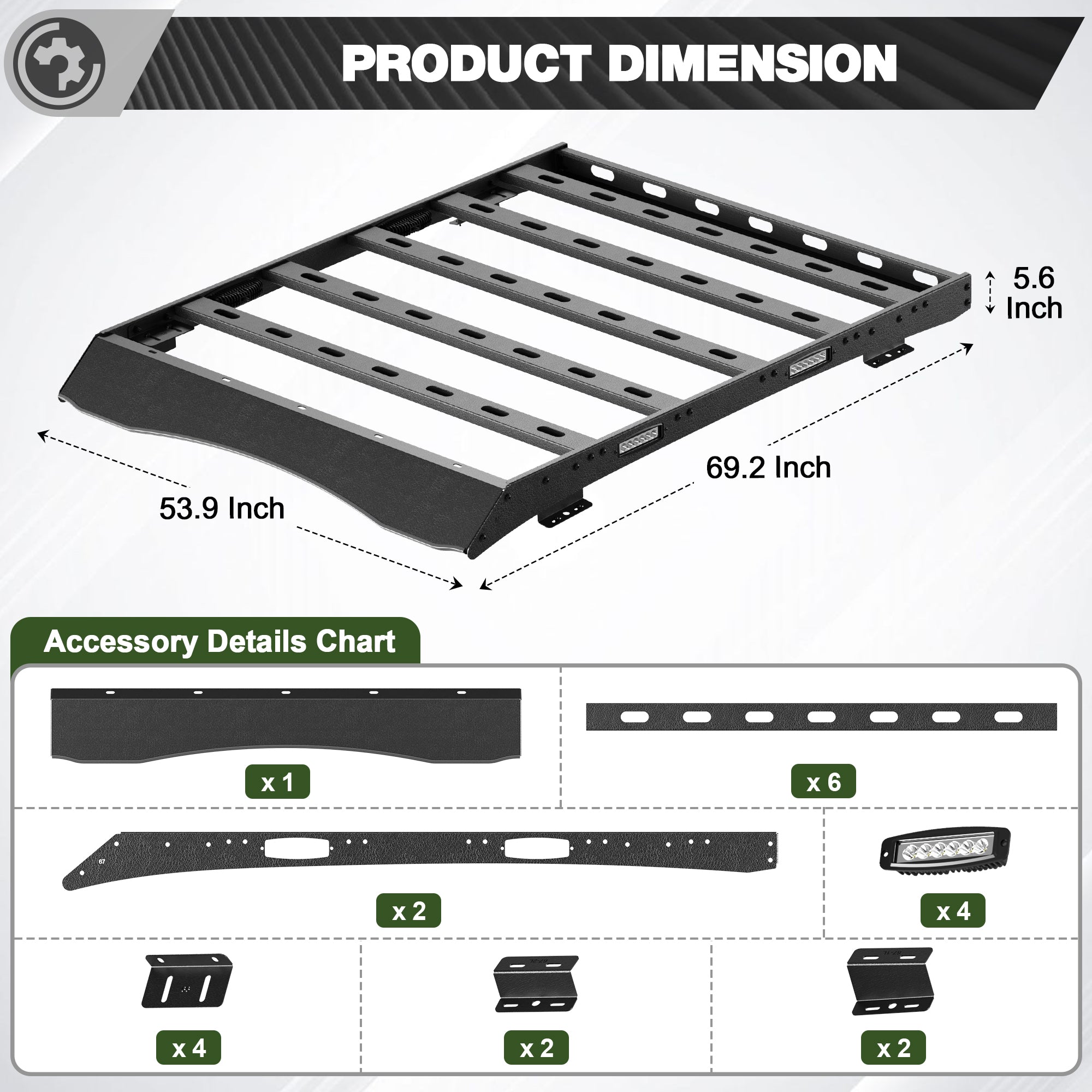 F250 Roof Rack for 2023-2024-2025 Ford F250 F350 F450 Super Duty Crew Cab