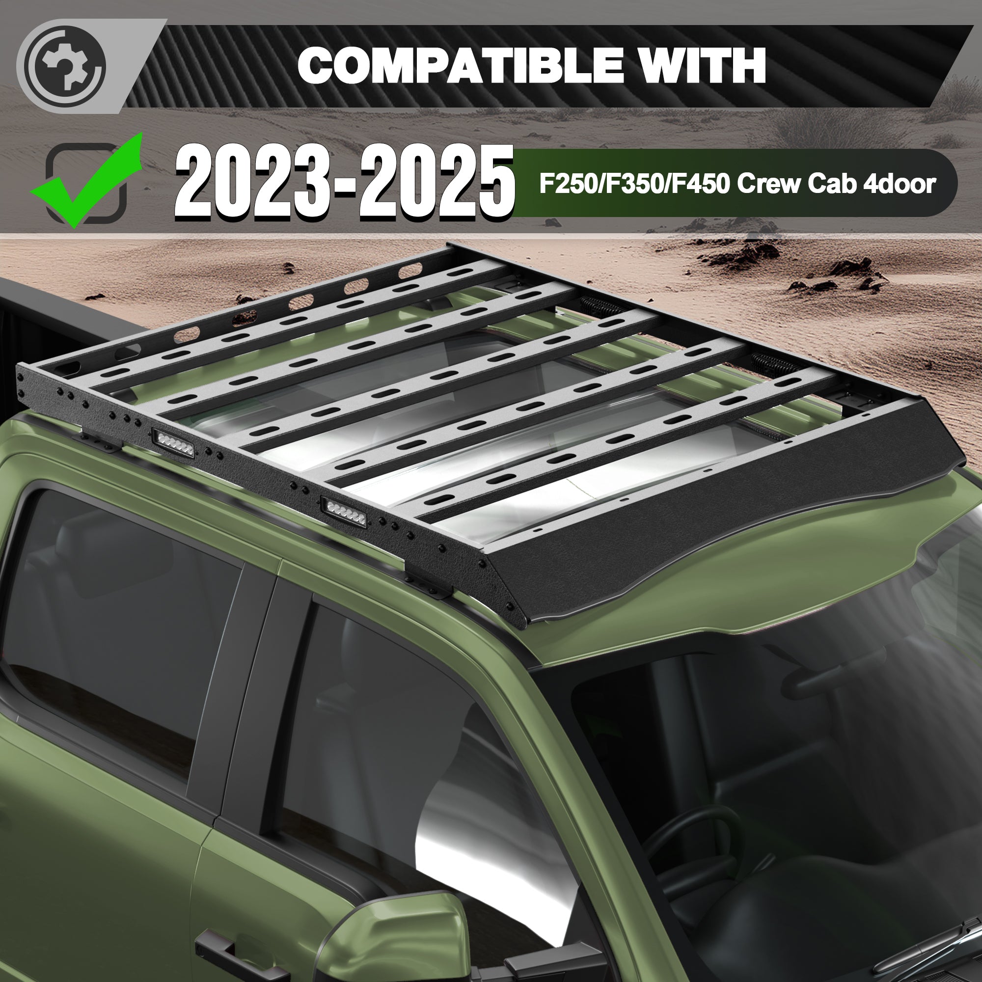 F250 Roof Rack for 2023-2024-2025 Ford F250 F350 F450 Super Duty Crew Cab