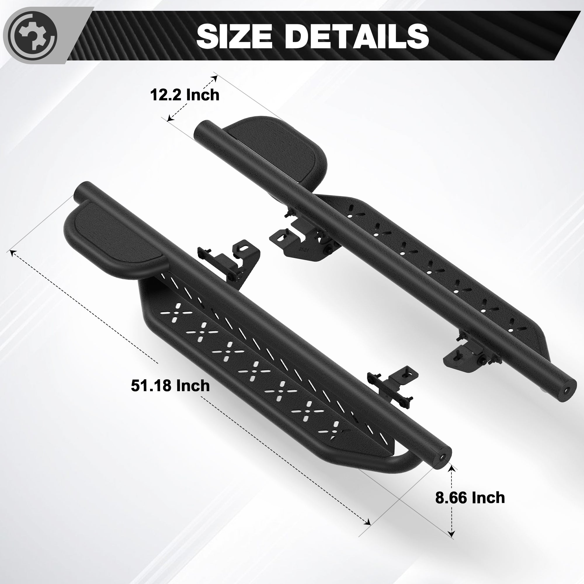 Jeep JK Running Boards for 2007-2018 Jeep Wrangler JK (2-Door)