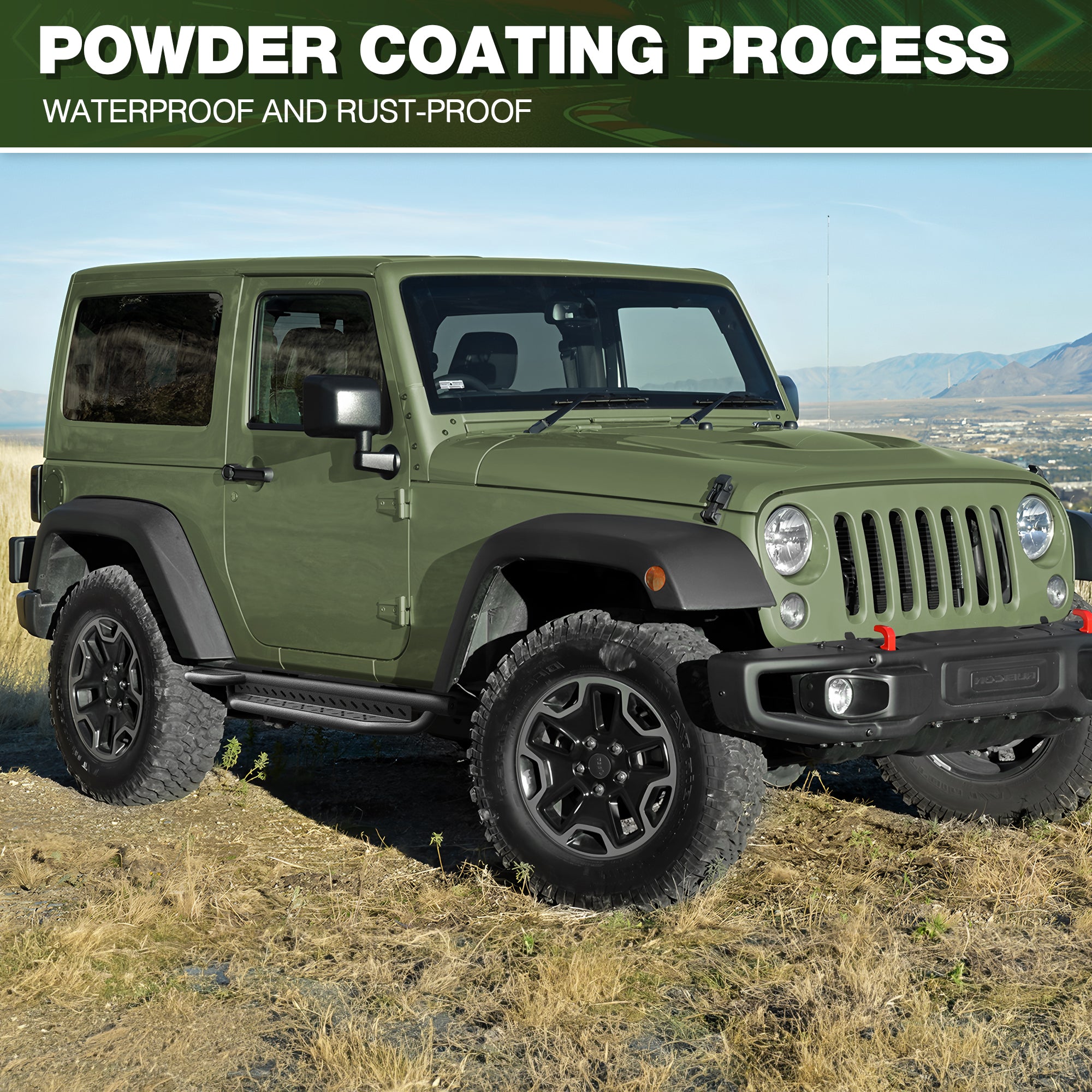 Jeep JK Running Boards for 2007-2018 Jeep Wrangler JK (2-Door)