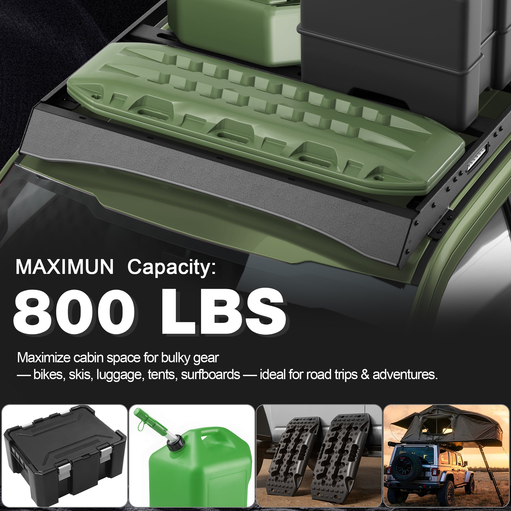 Roof Rack Rooftop Cargo Carrier Compatible for F250/F350/F450 2017 2018 2019 2020 2021 2022