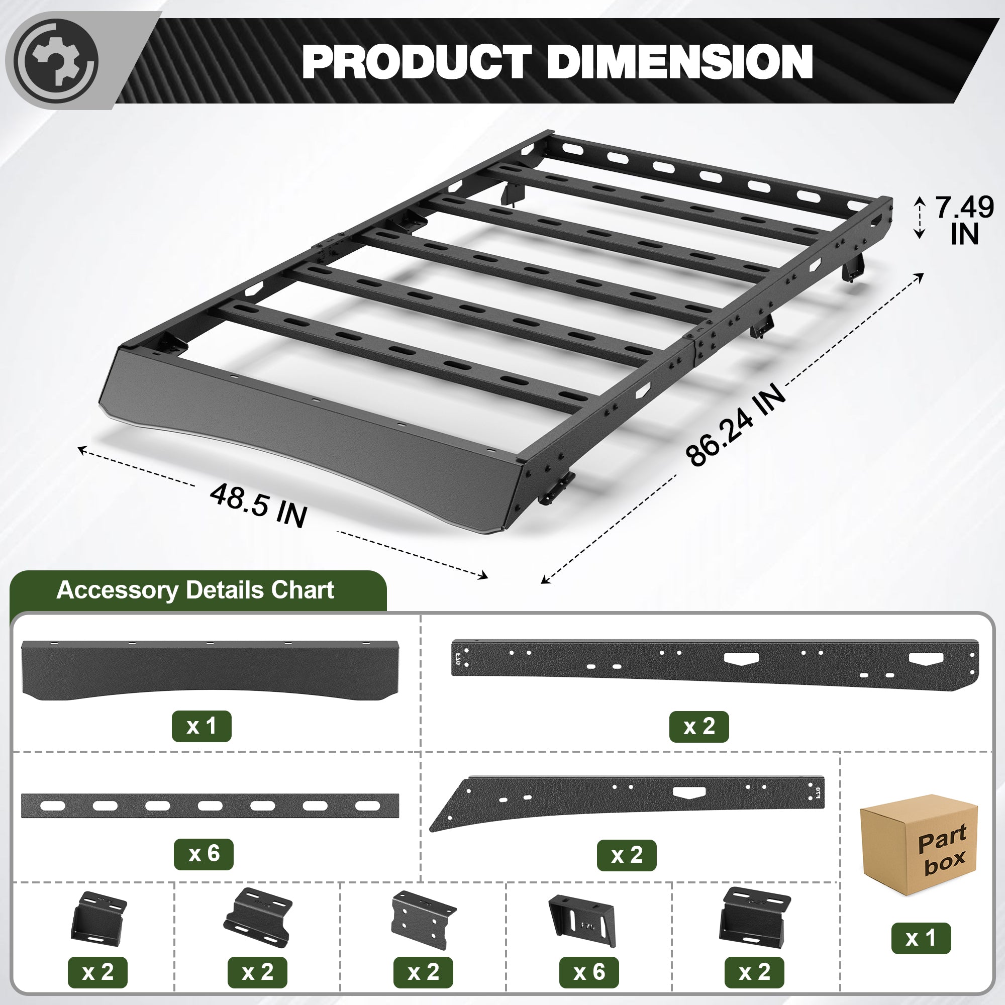 Roof Rack for 2020-2021-2022-2023-2024-2025-2026 Lincoln Aviator 800 lbs Static Load Capacity