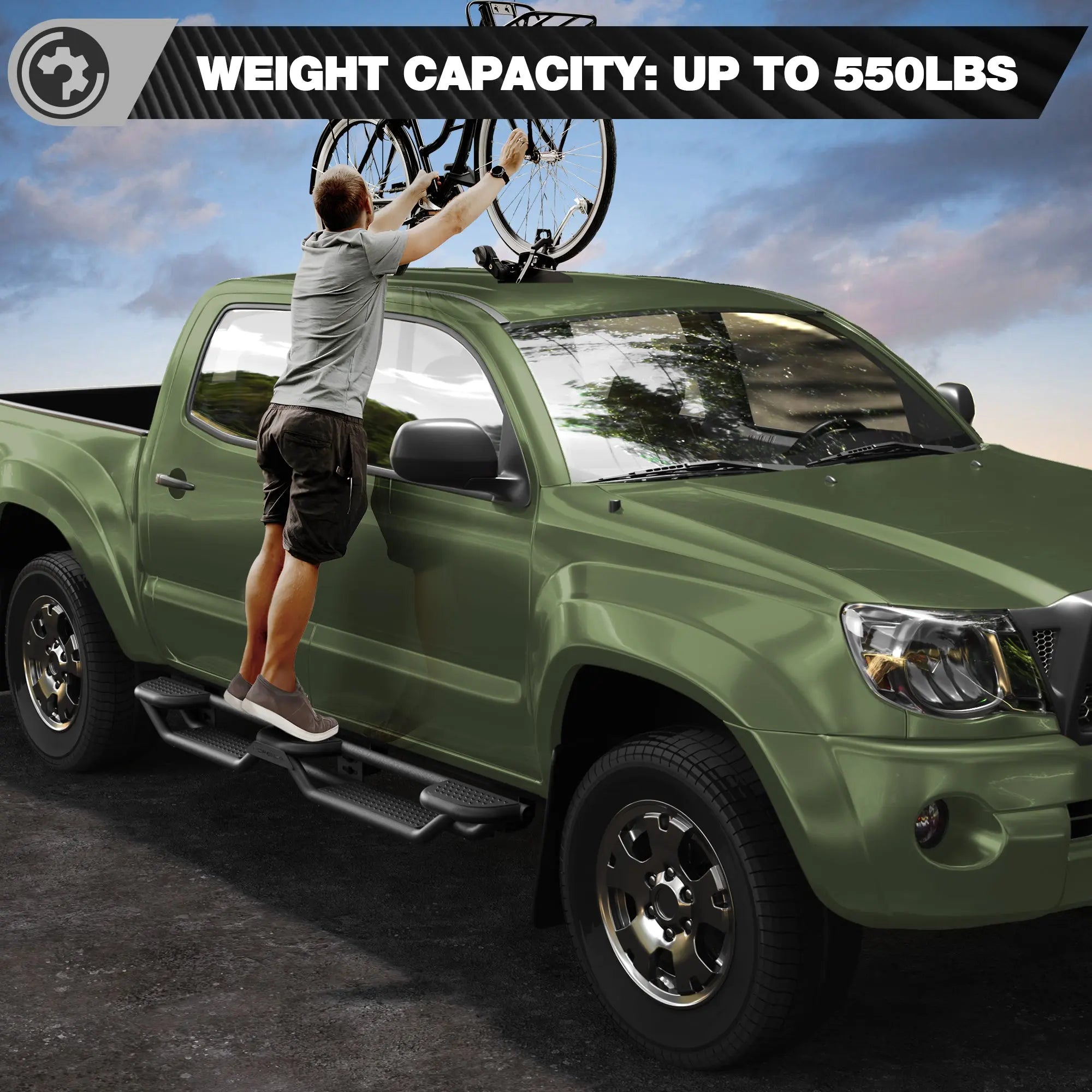 Running Boards Side Steps for 2005-2023 Toyota Tacoma Double Cab (4-Door) nadiaauto