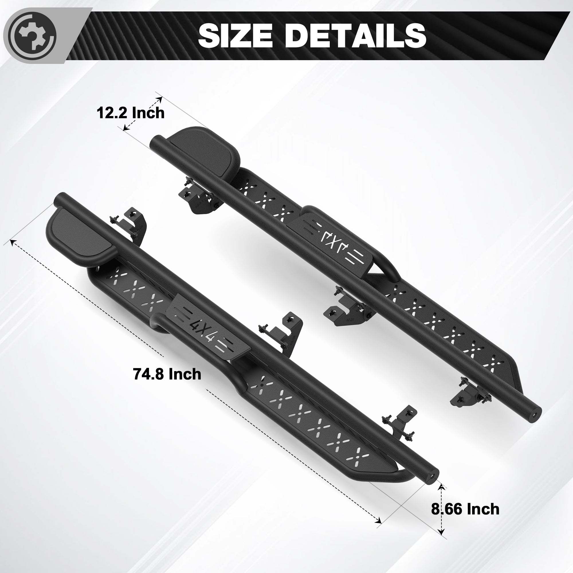 Running Boards Side Steps for 2007-2018 Jeep Wrangler JK Unlimited (4-Door)