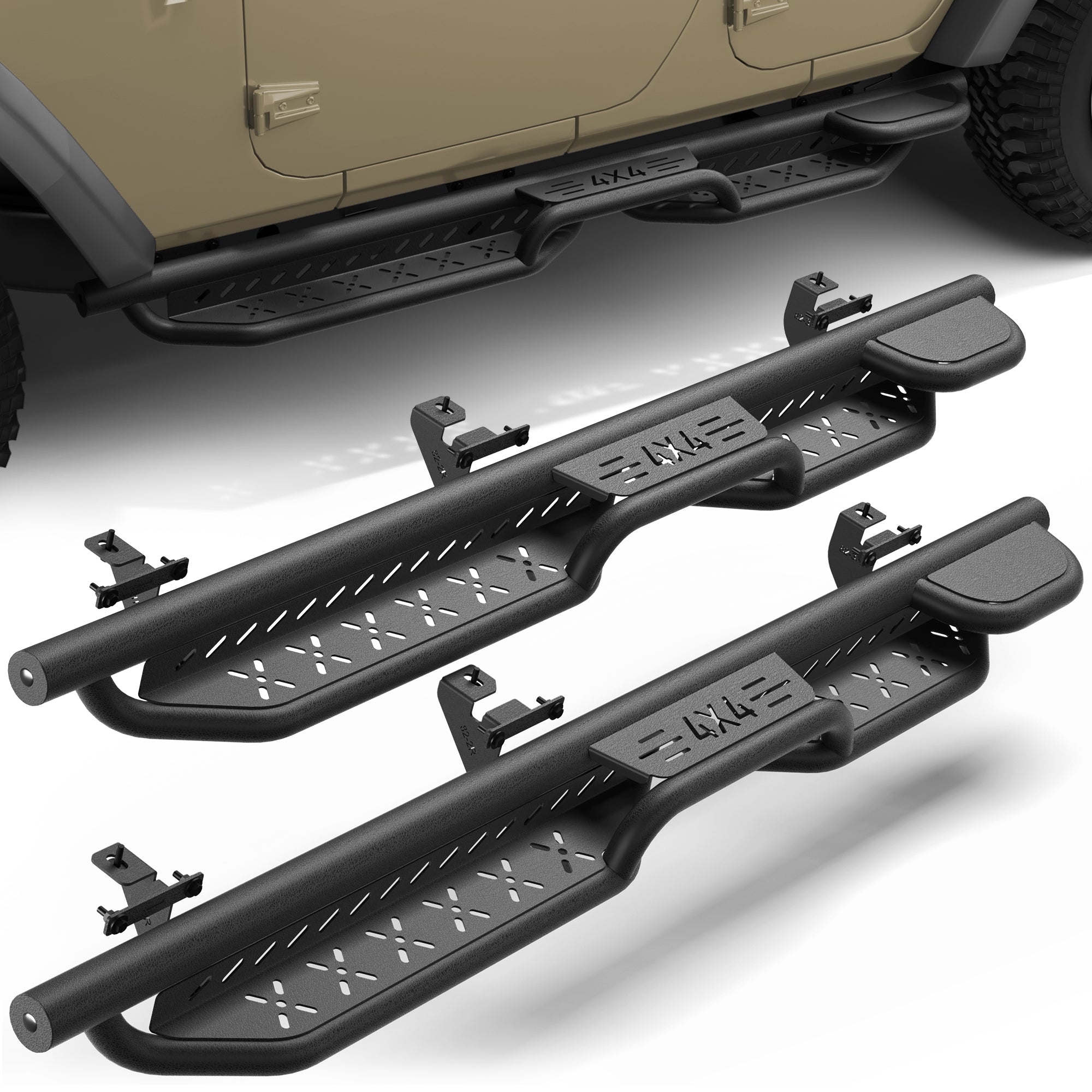 Running Boards Side Steps for 2007-2018 Jeep Wrangler JK Unlimited (4-Door)