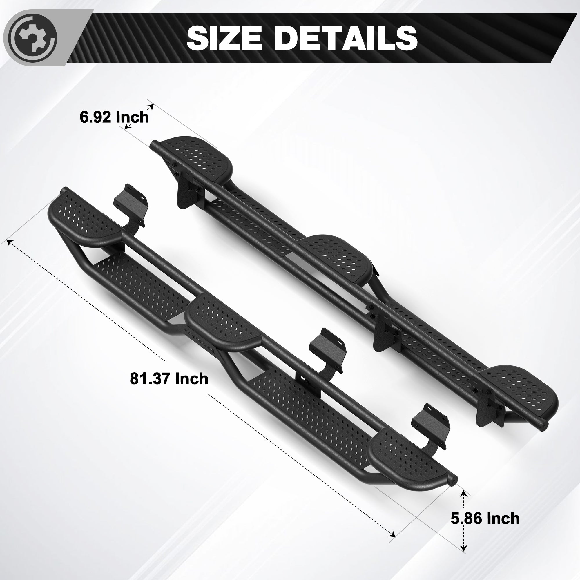 Running Boards Side Steps for 2015-2025 Ford F-150 SuperCrew & 2017-2025 Ford F250 F350 Super Duty Crew Cab