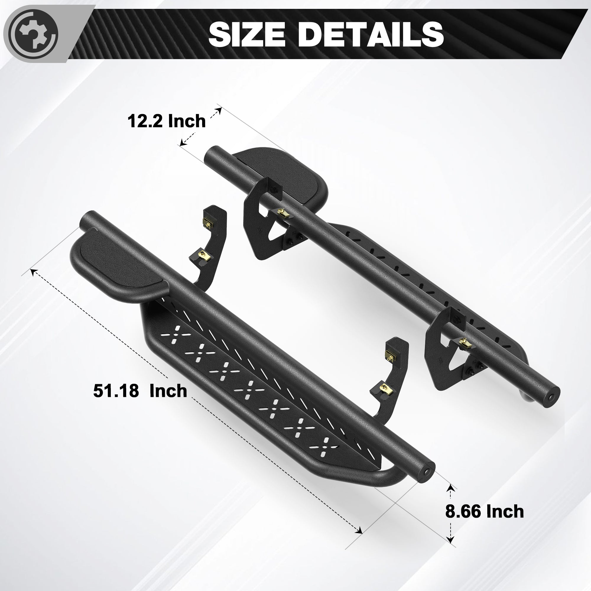Running Boards Side Steps for 2019-2025 Chevy Silverado GMC Sierra 1500 Regular Cab & 2020-2025 2500HD 3500HD Regular Cab