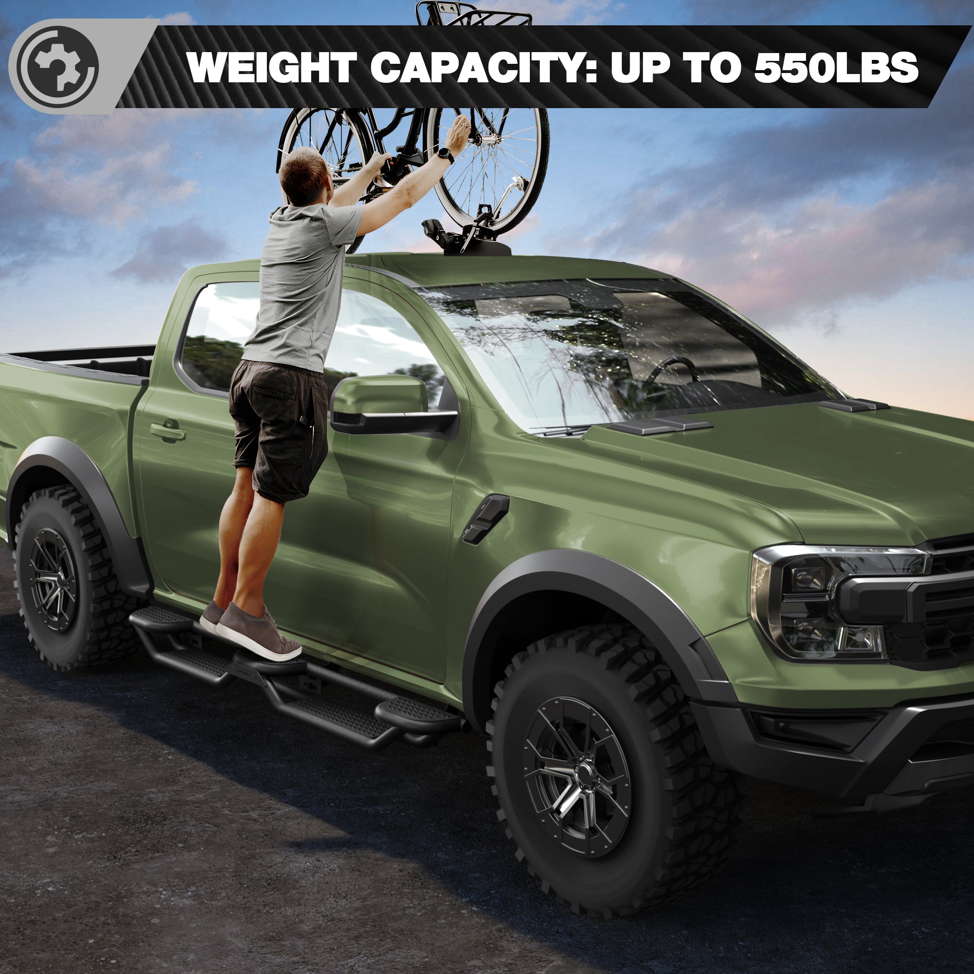 Running Boards Side Steps for 2019-2026 Ford Ranger SuperCrew (4-Door)