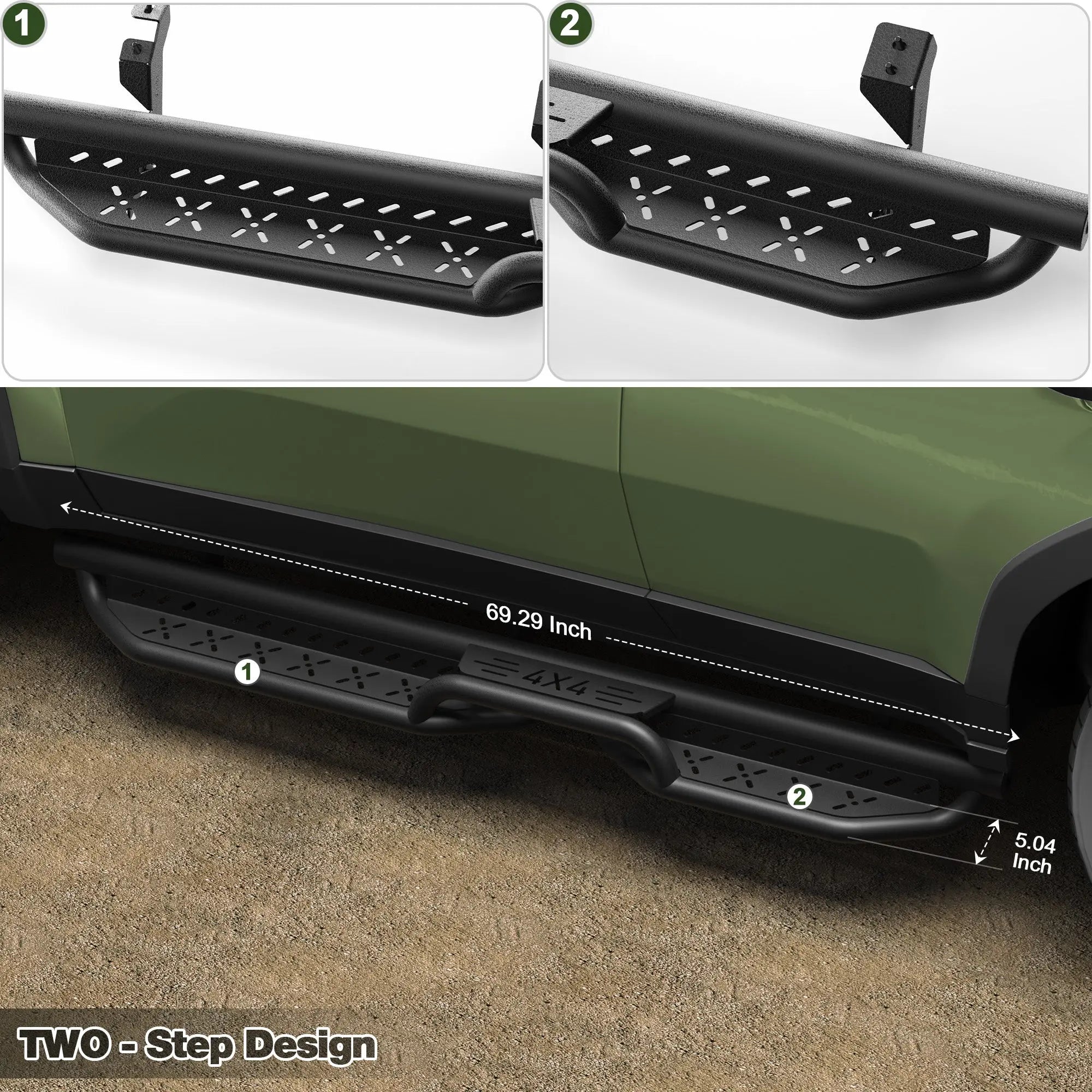 Running Boards Side Steps for 2024-2025 Toyota Land Cruiser Prado LC250 nadiaauto