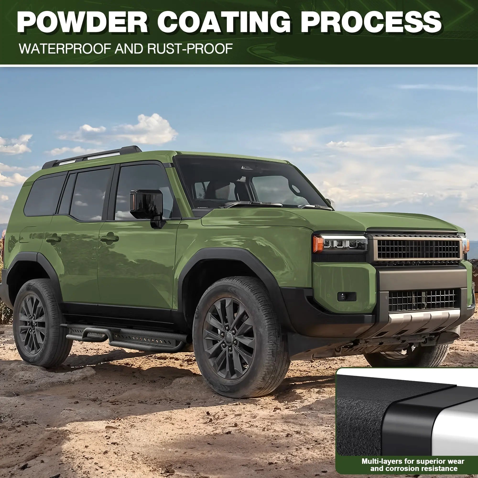 Running Boards Side Steps for 2024-2025 Toyota Land Cruiser Prado LC250 nadiaauto