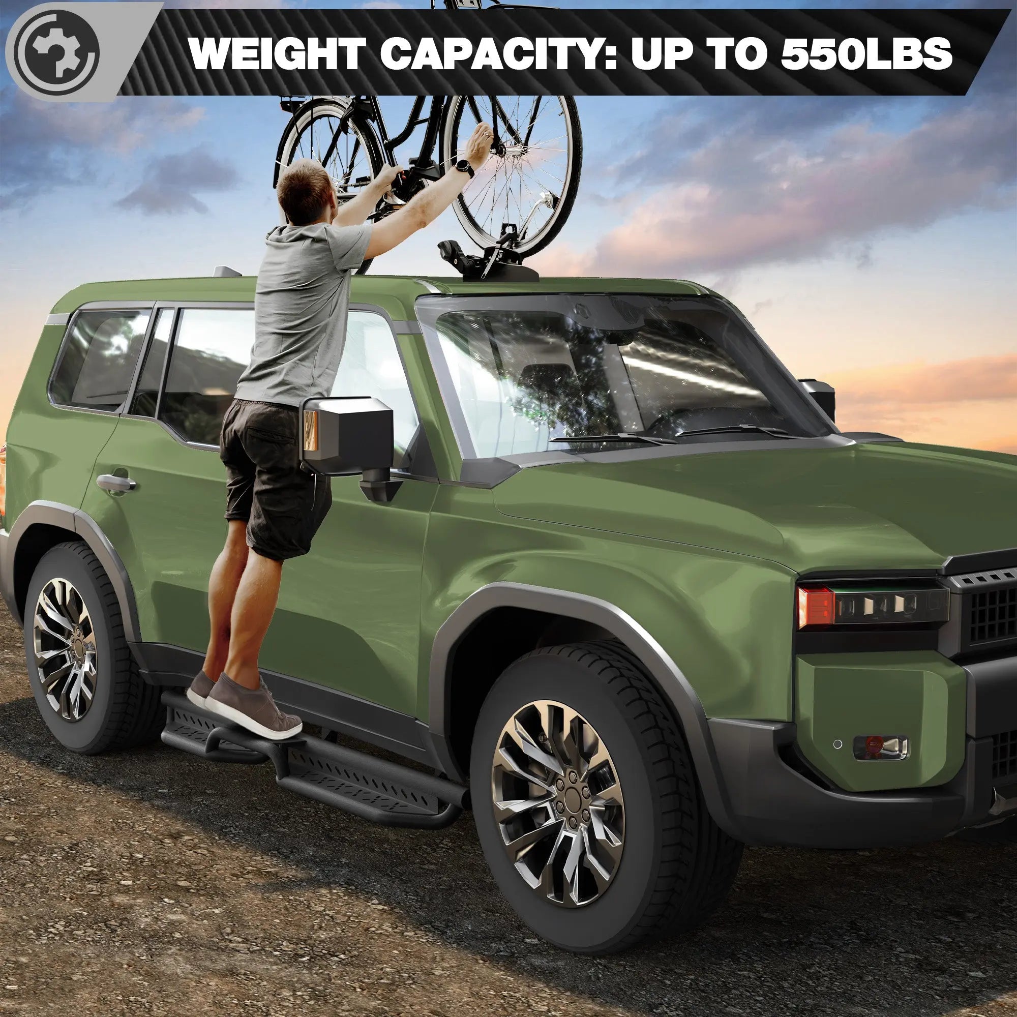Running Boards Side Steps for 2024-2025 Toyota Land Cruiser Prado LC250 nadiaauto