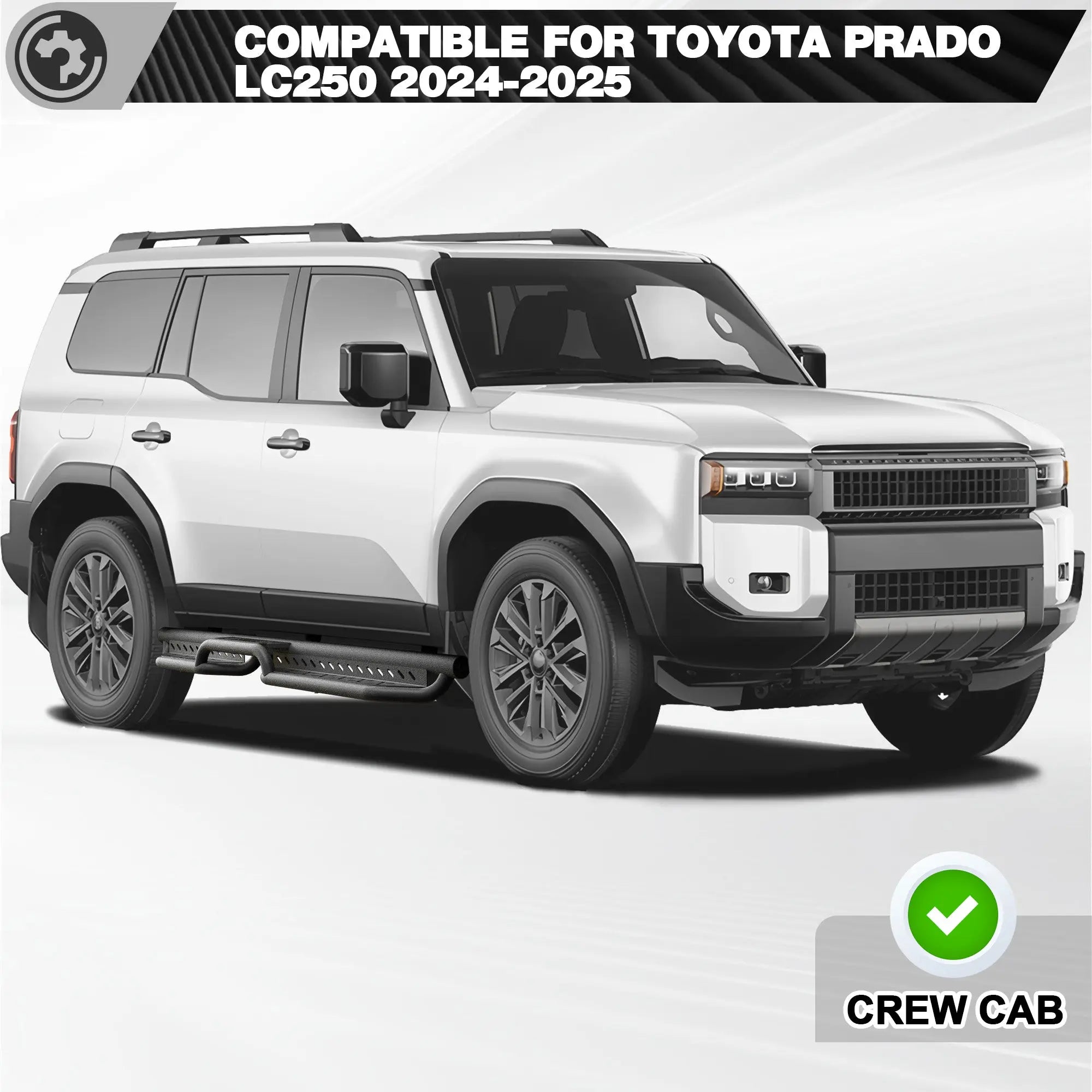 Running Boards Side Steps for 2024-2025 Toyota Land Cruiser Prado LC250 nadiaauto