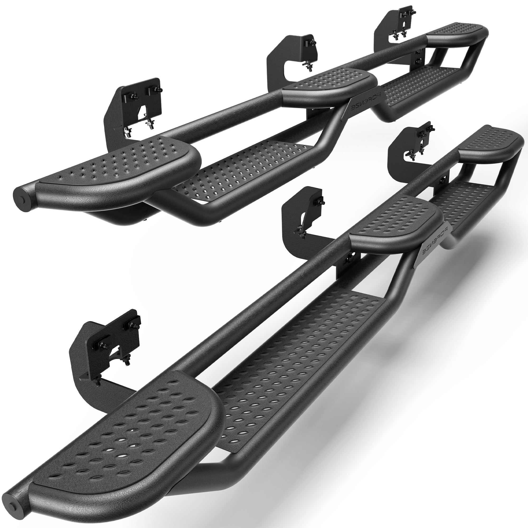 Running Boards for 2009-2014 Ford F-150 SuperCrew (4-Door) | 3-Step Side Steps, Heavy-Duty Carbon Steel, 550 lbs Load Capacity, Anti-Slip Nerf Bars