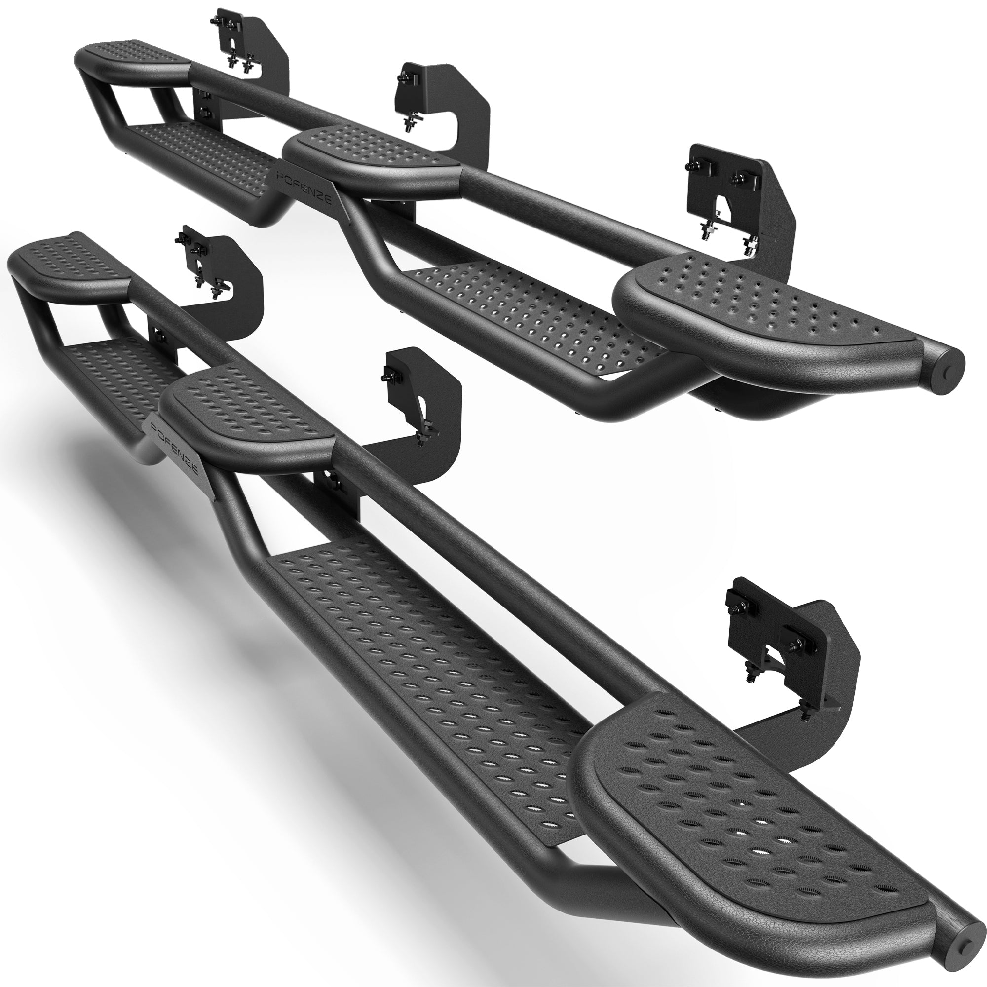 Running Boards for 2009-2014 Ford F-150 SuperCrew (4-Door) | 3-Step Side Steps, Heavy-Duty Carbon Steel, 550 lbs Load Capacity, Anti-Slip Nerf Bars