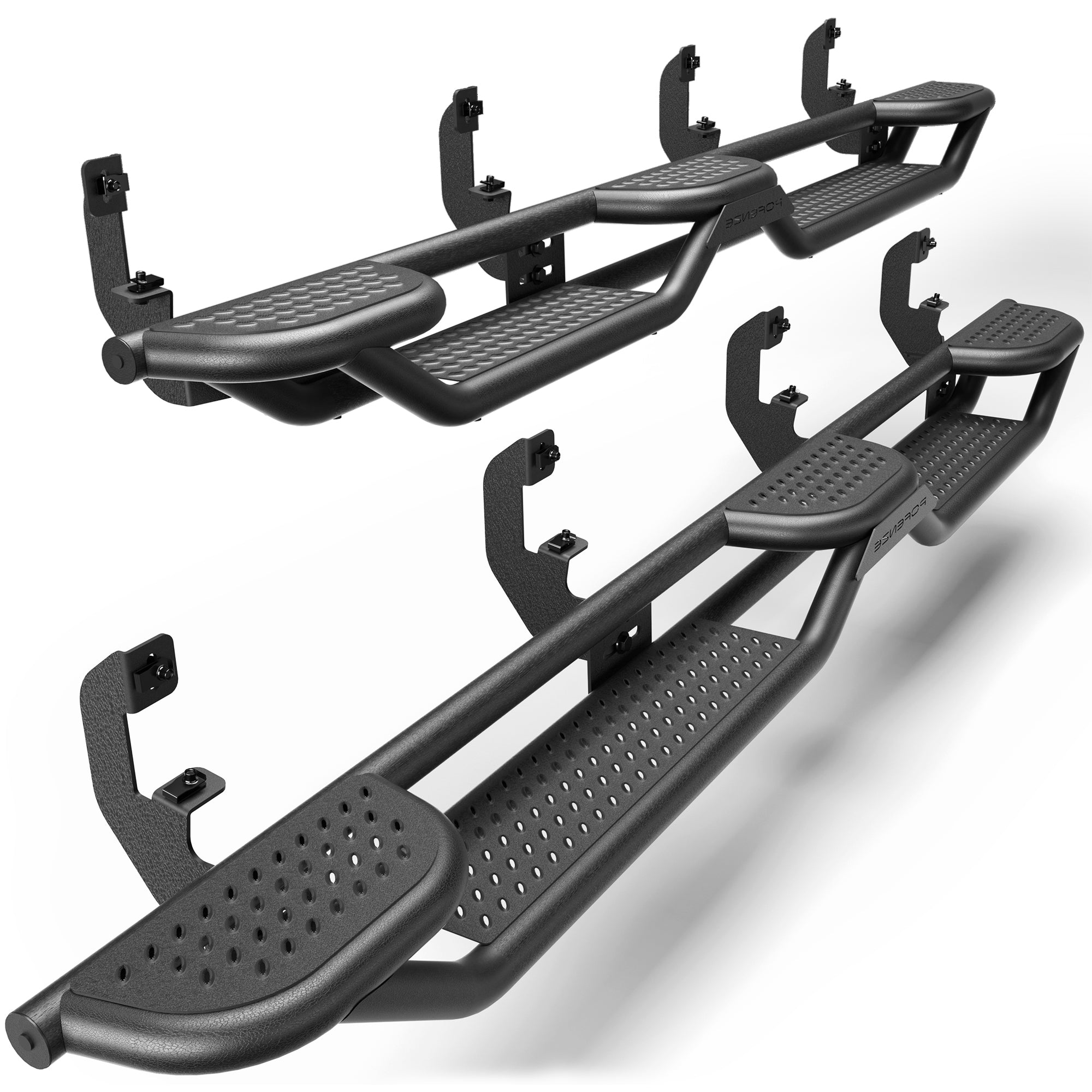 Running Boards for 2019-2025 Chevy Silverado & GMC Sierra Crew Cab | Fits 1500, 2500HD & 3500HD | 3-Step Side Steps, Heavy-Duty Carbon Steel, 550 lbs Load Capacity