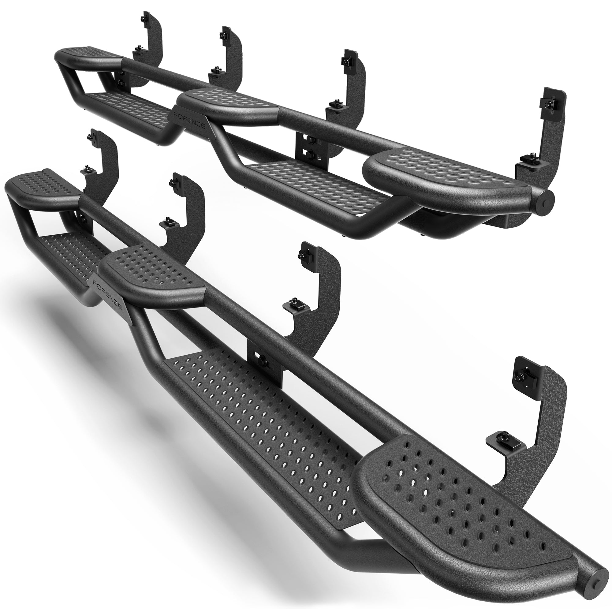 Running Boards for 2019-2025 Chevy Silverado & GMC Sierra Crew Cab | Fits 1500, 2500HD & 3500HD | 3-Step Side Steps, Heavy-Duty Carbon Steel, 550 lbs Load Capacity