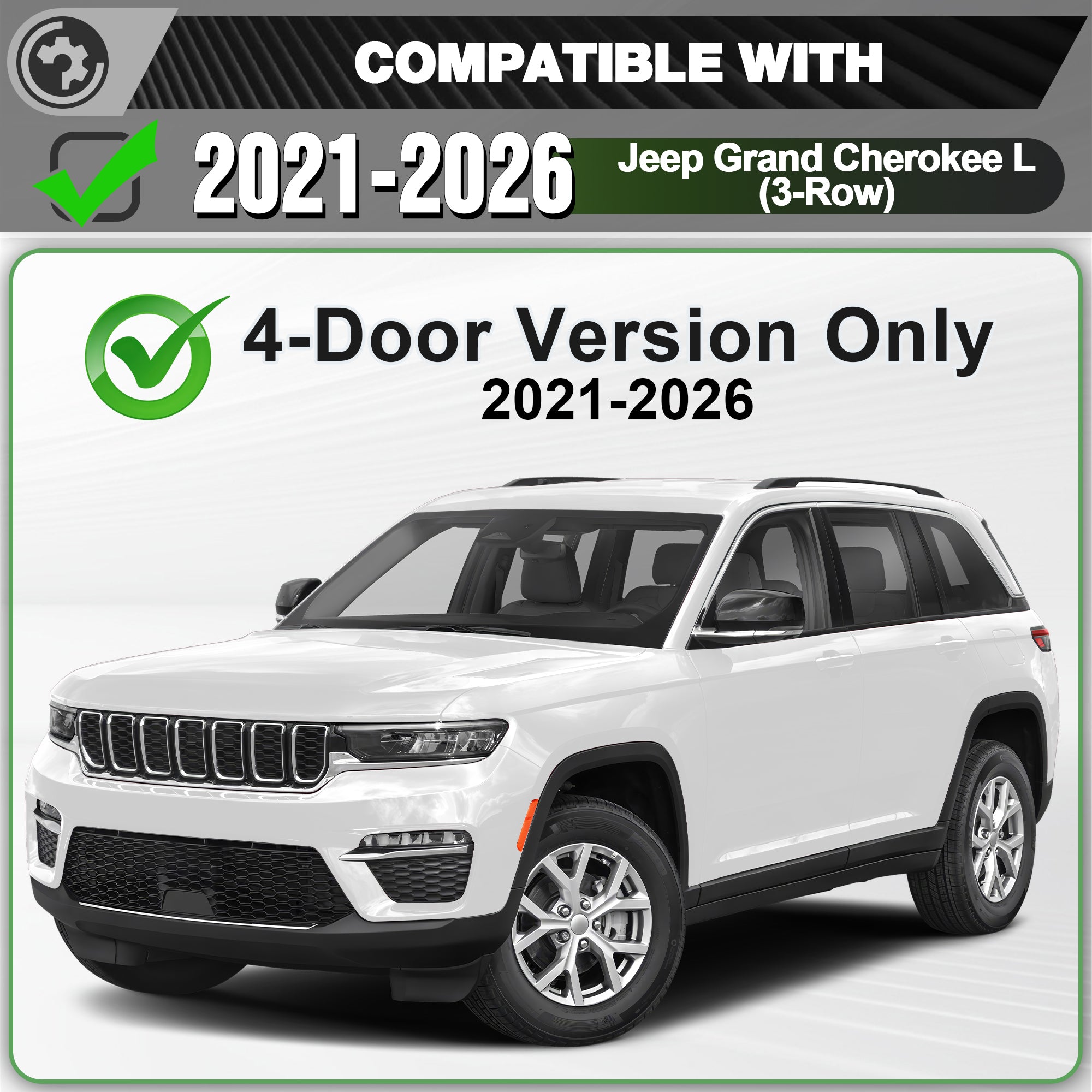 Running Boards for 2021-2026 Jeep Grand Cherokee L (3-Row) | 2-Step Side Steps, Heavy-Duty Carbon Steel, 550 lbs Load Capacity