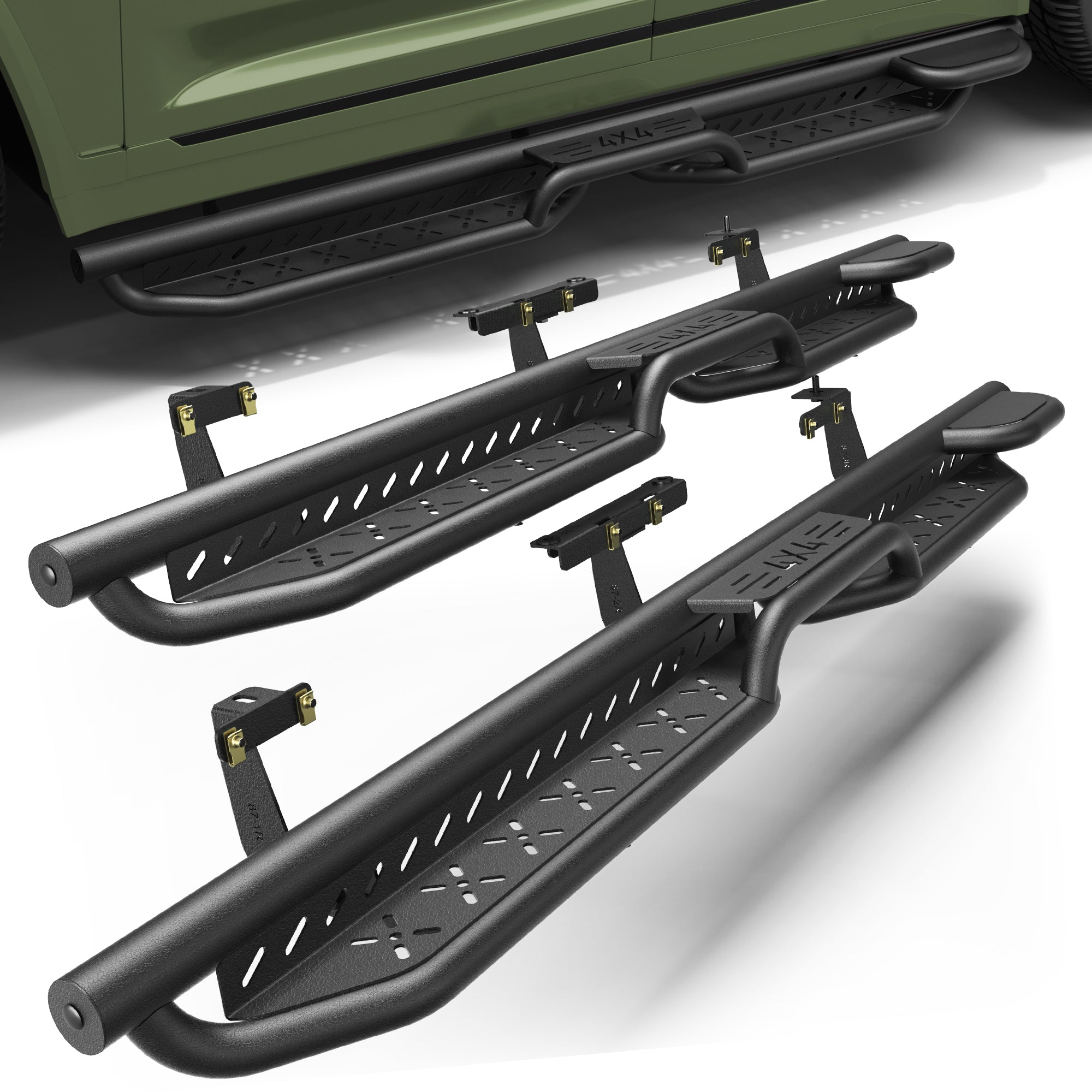 Running Boards for 2021-2026 Jeep Grand Cherokee L (3-Row) | 2-Step Side Steps, Heavy-Duty Carbon Steel, 550 lbs Load Capacity