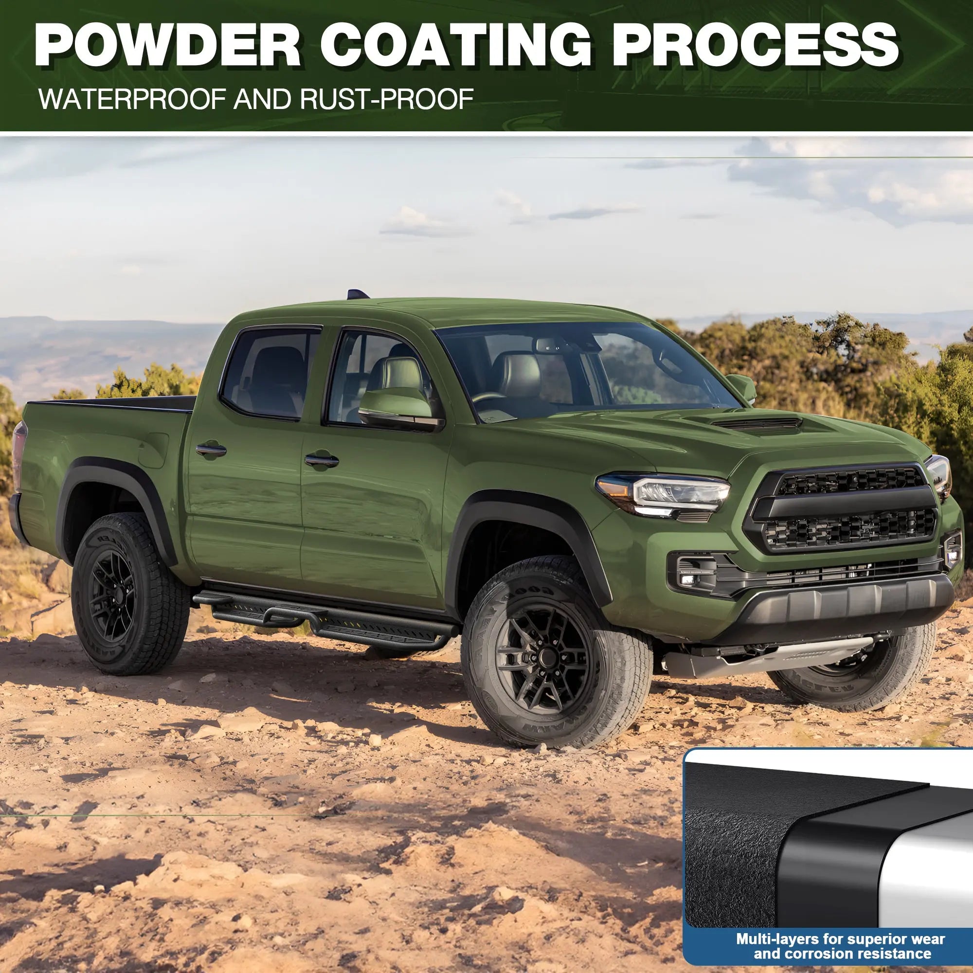 Tacoma Running Boards Side Steps for 2005-2023 Toyota Tacoma Double Cab (4-Door) nadiaauto
